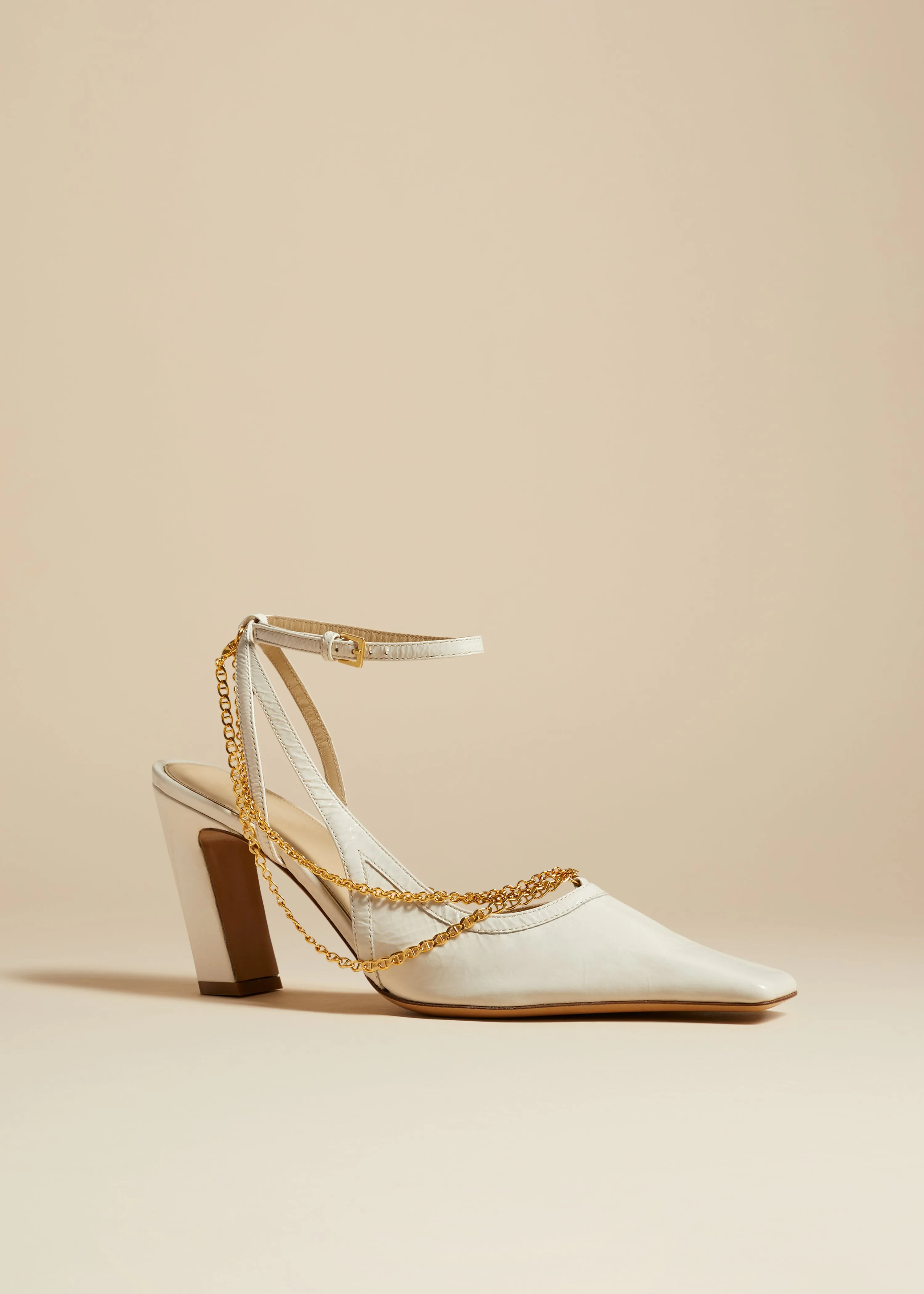 The Marfa Slingback Pump in White Crinkled Leather sold by KHAITE product image thumbnail 2