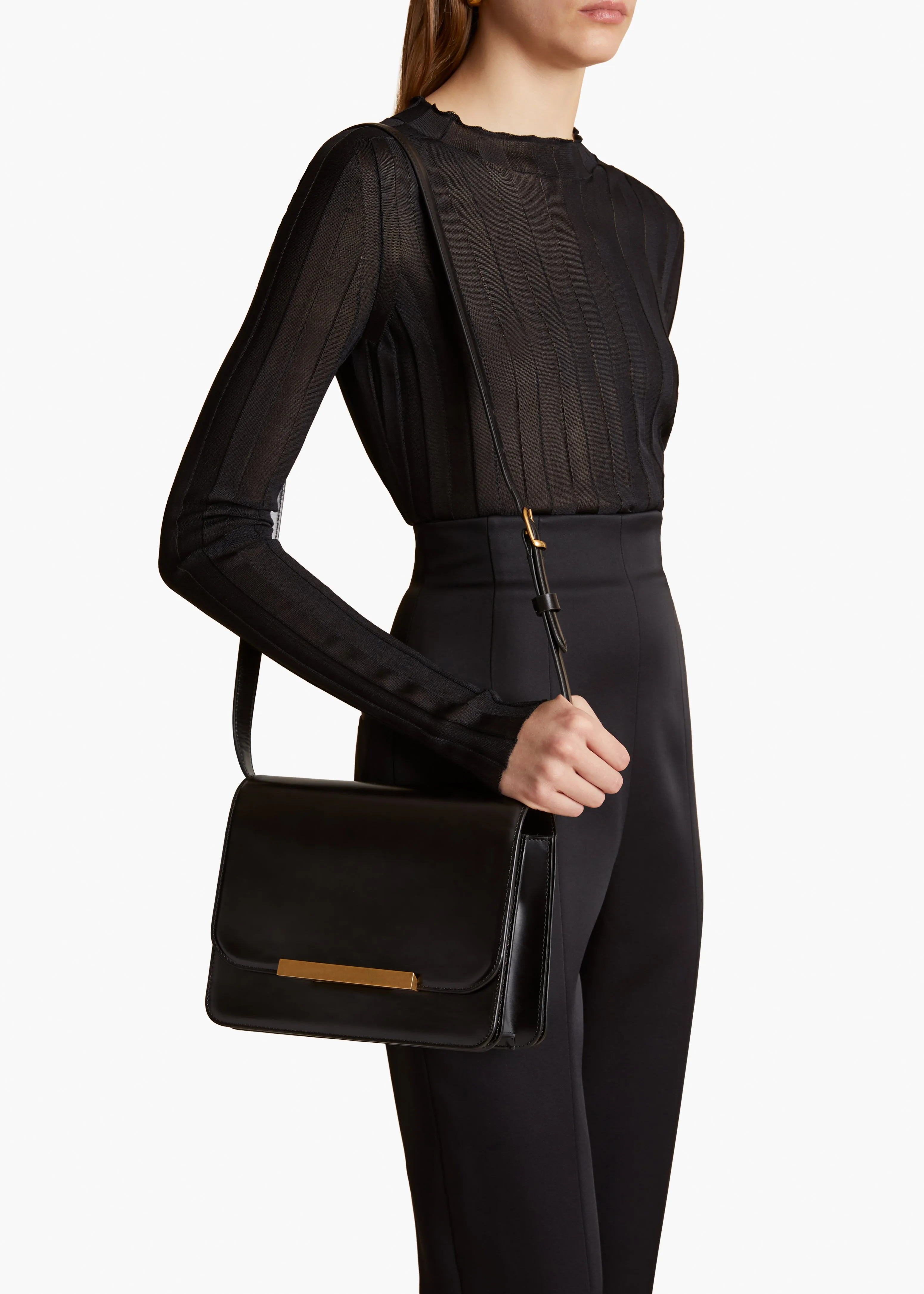 Bridget Crossbody Bag in Black Leather sold by KHAITE product image thumbnail 5