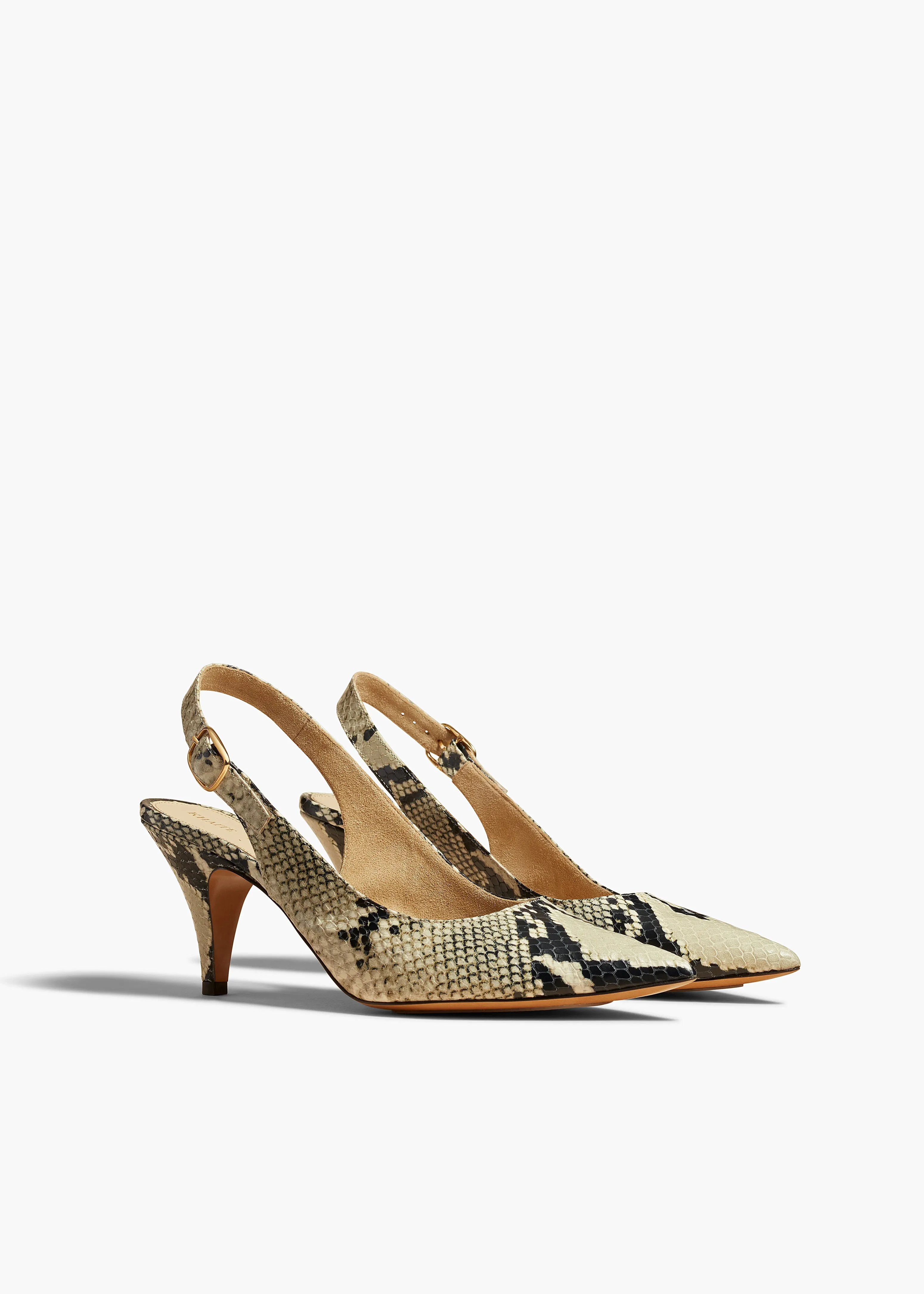 River Slingback Pump in Natural Python-Embossed Leather sold by KHAITE product image thumbnail 3