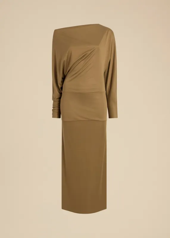 Junet Dress in Toffee sold by KHAITE