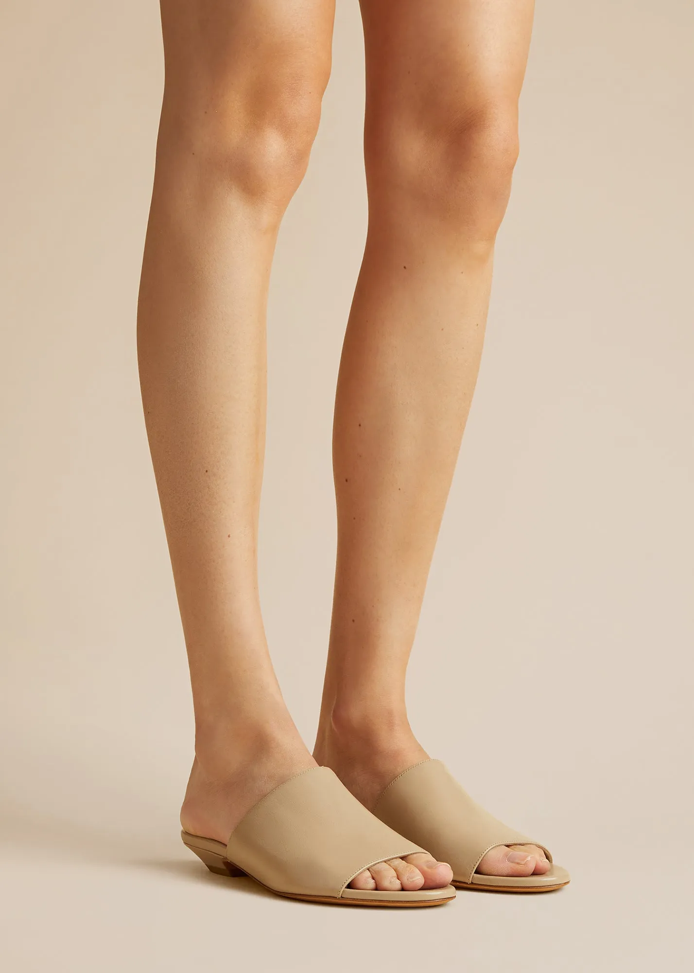 Marion Slide in Beige Leather sold by KHAITE product image thumbnail 4