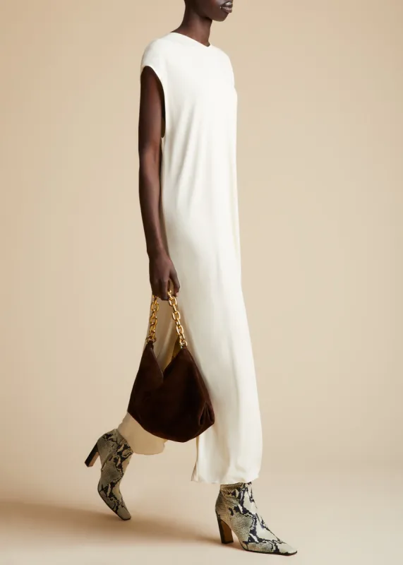 The Taylor Dress in Cream sold by KHAITE