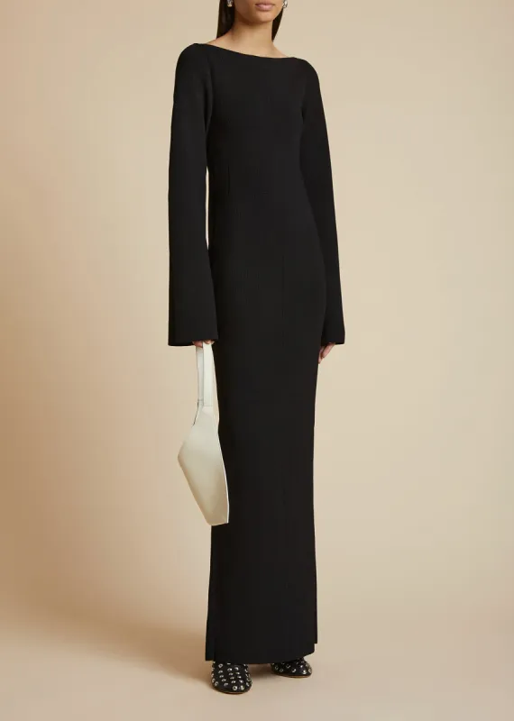 The Alta Dress in Black sold by KHAITE