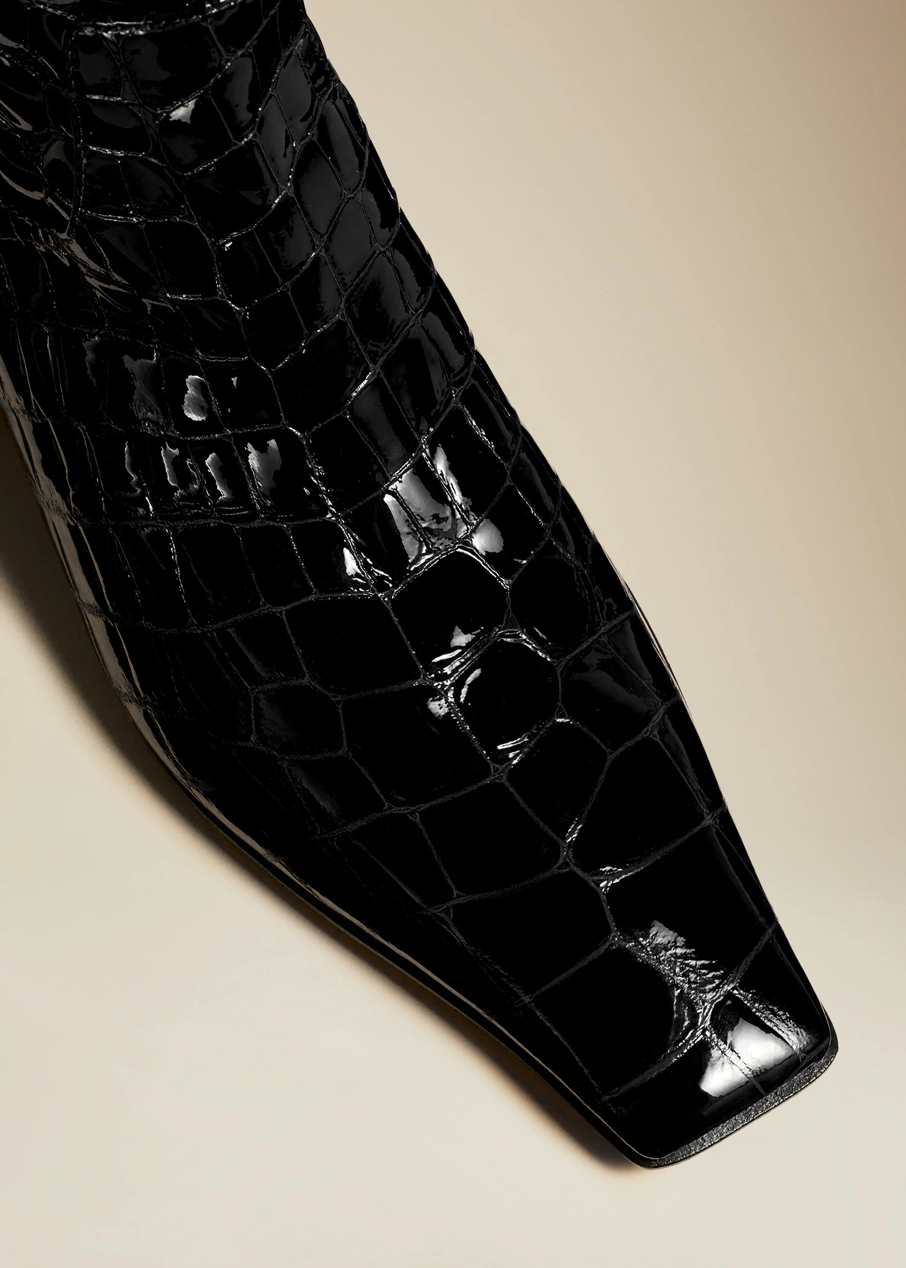 The Marfa Knee-High Boot in Black Croc-Embossed Leather sold by KHAITE product image thumbnail 4