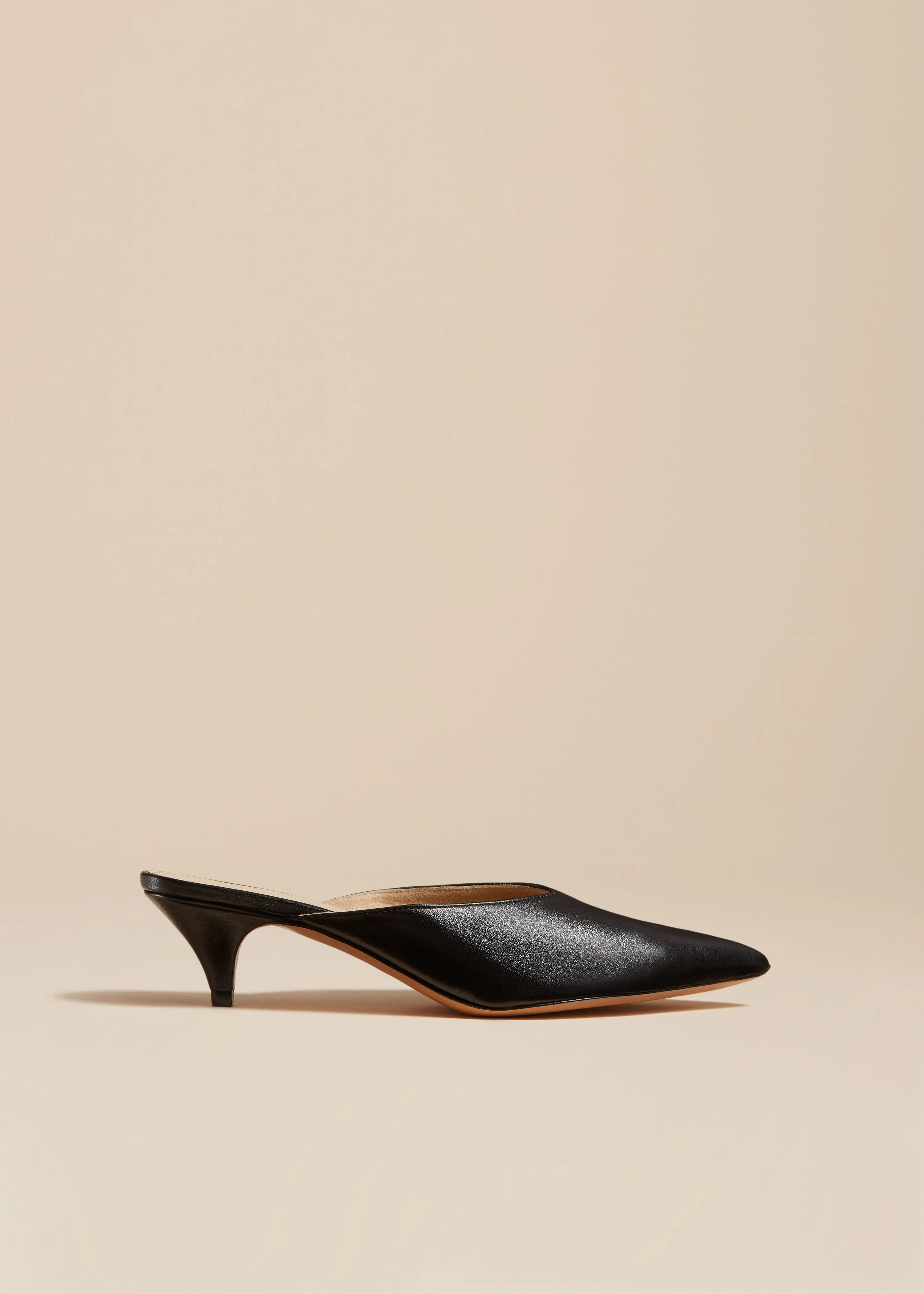 The River Mule in Black Leather sold by KHAITE