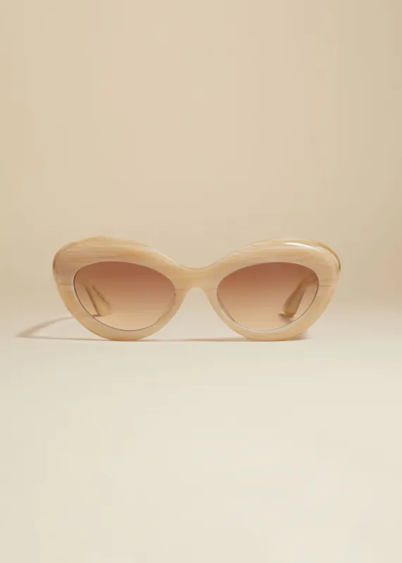 KHAITE x Oliver Peoples 1968C in Beige Silk and Soft Tan Gradient Mirror sold by KHAITE