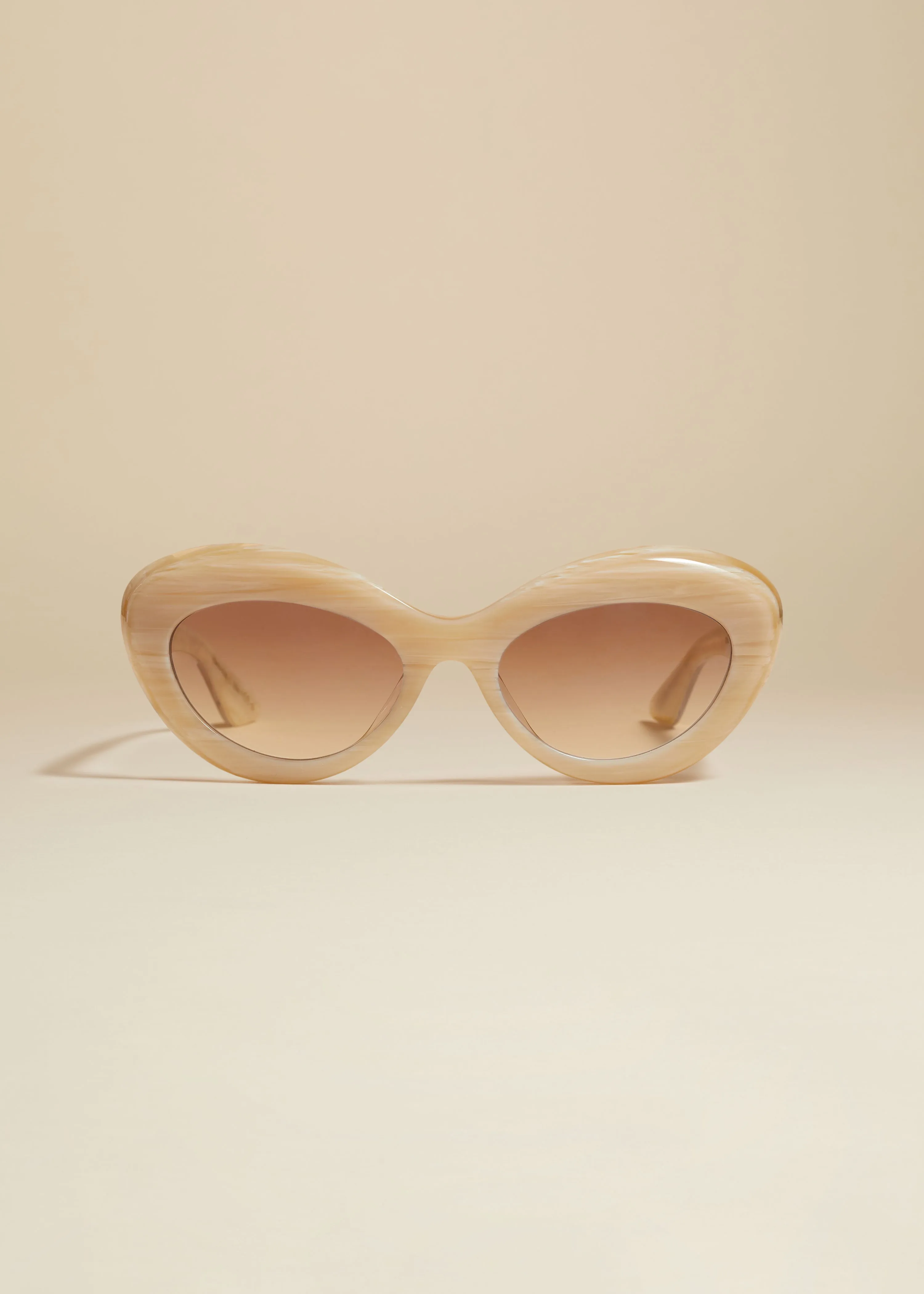 KHAITE x Oliver Peoples 1968C in Beige Silk and Soft Tan Gradient Mirror sold by KHAITE