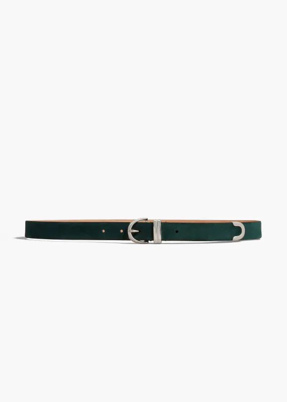 Bambi Belt in English Green Suede with Silver sold by KHAITE