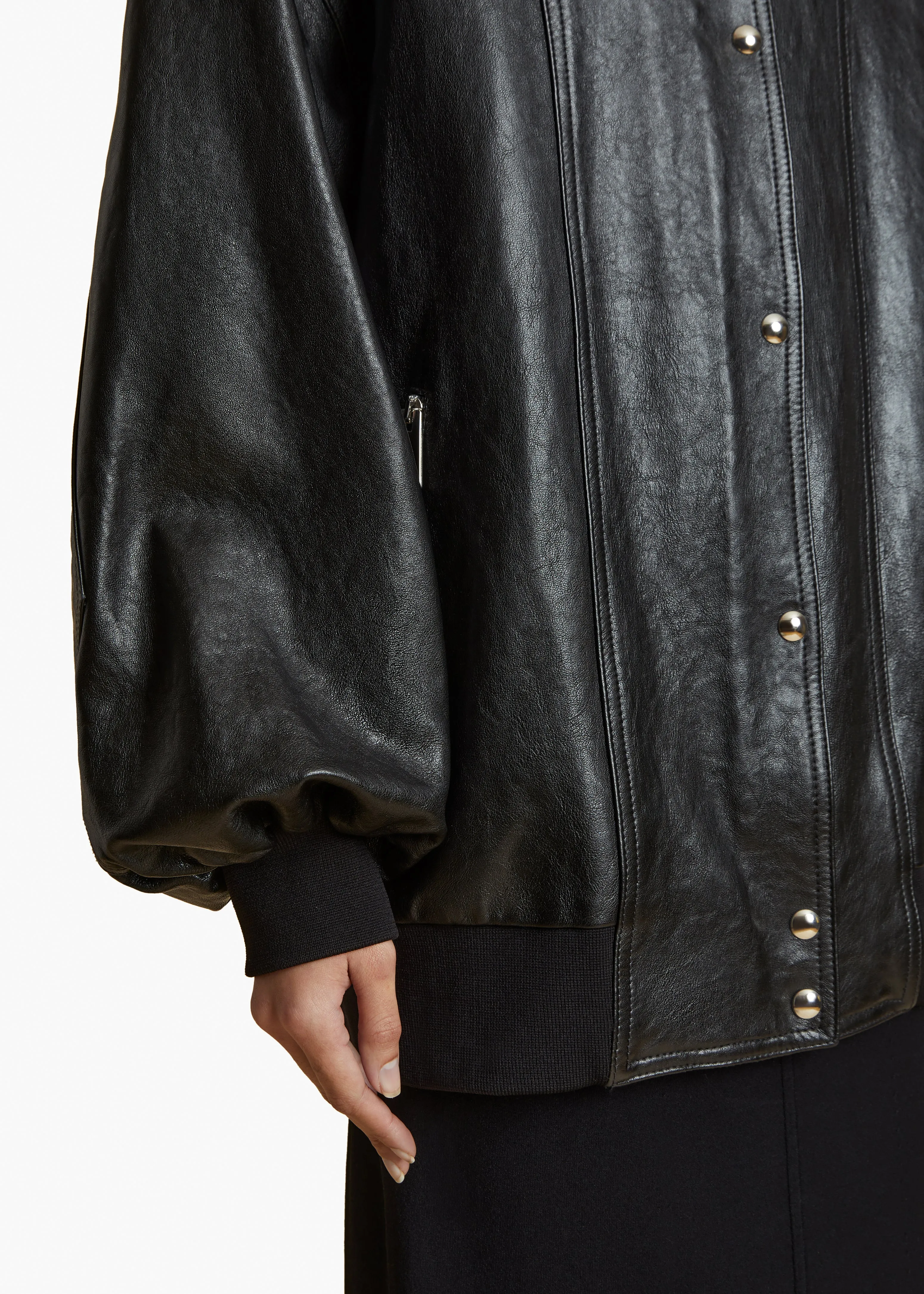 Farris Jacket in Black Leather sold by KHAITE product image thumbnail 5