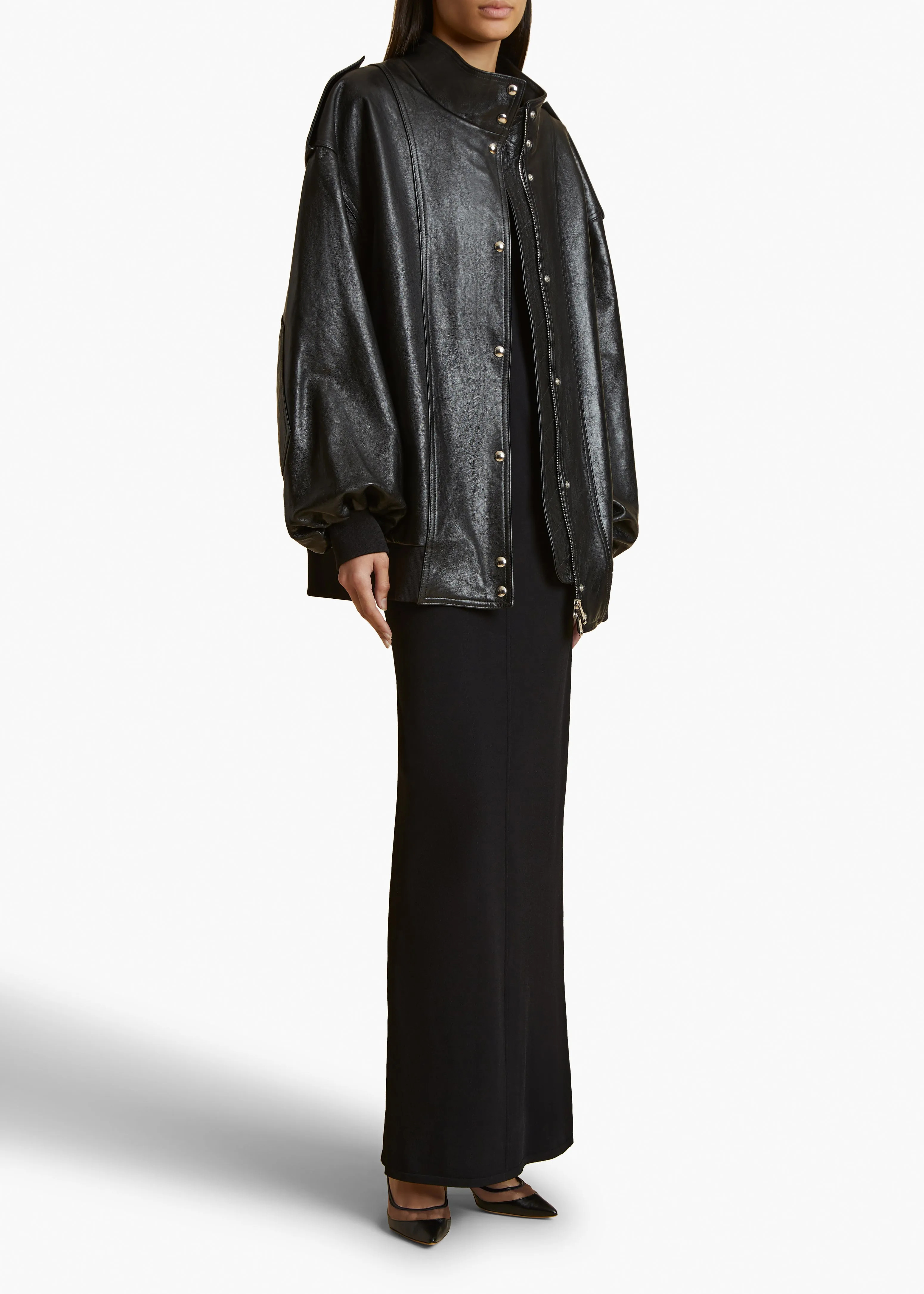 Farris Jacket in Black Leather sold by KHAITE product image thumbnail 2