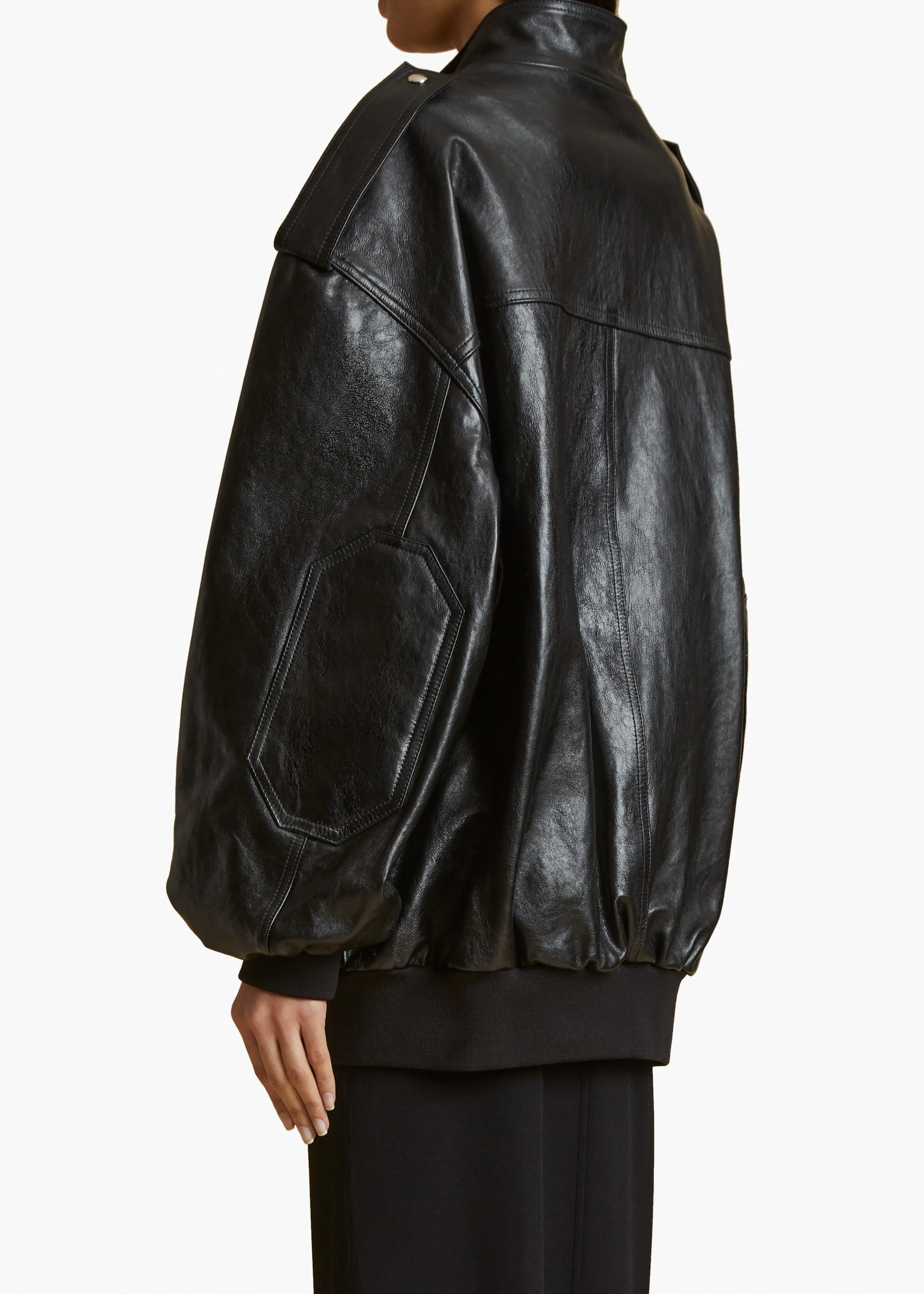 Farris Jacket in Black Leather sold by KHAITE product image thumbnail 4