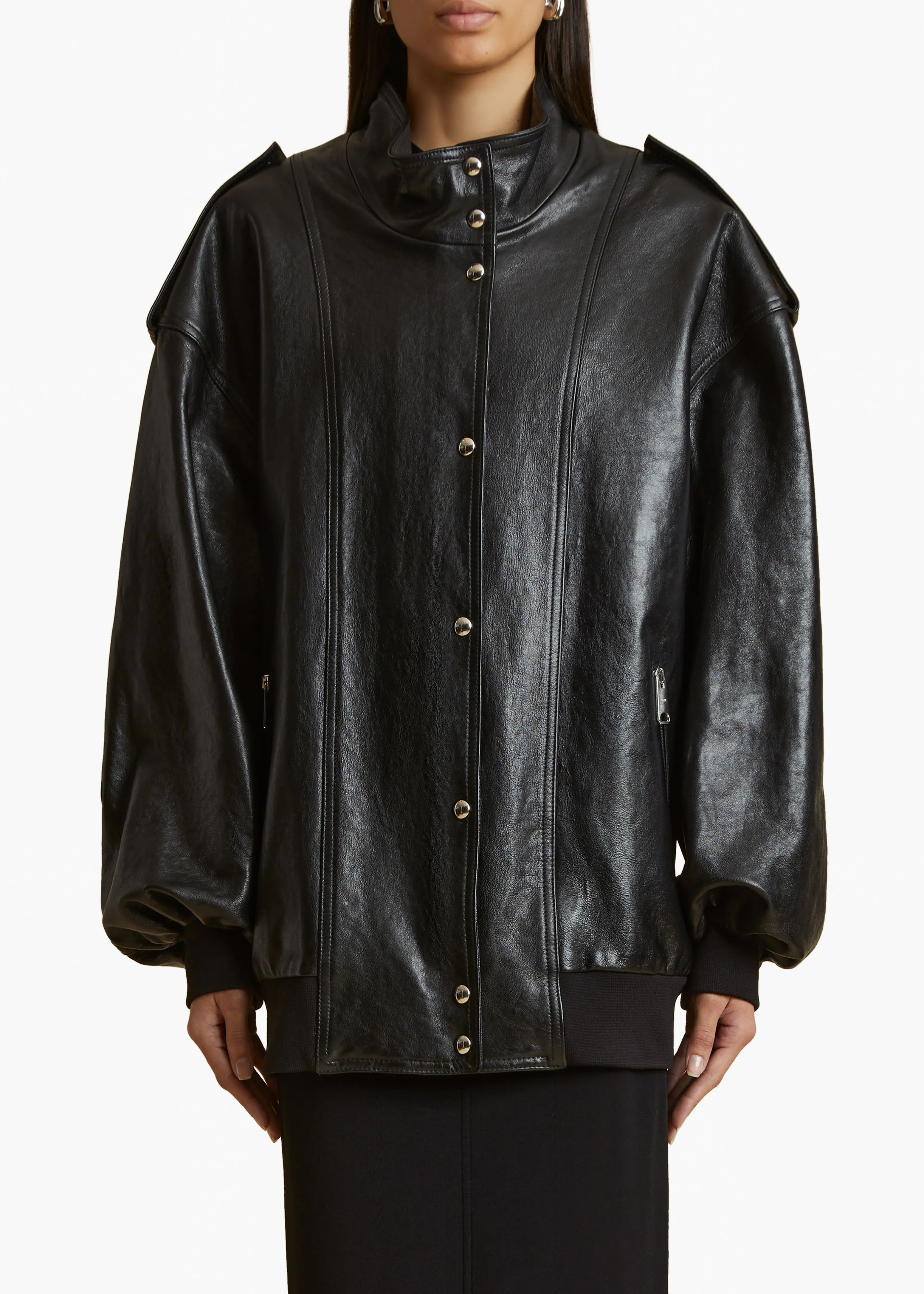 Farris Jacket in Black Leather sold by KHAITE product image thumbnail 3