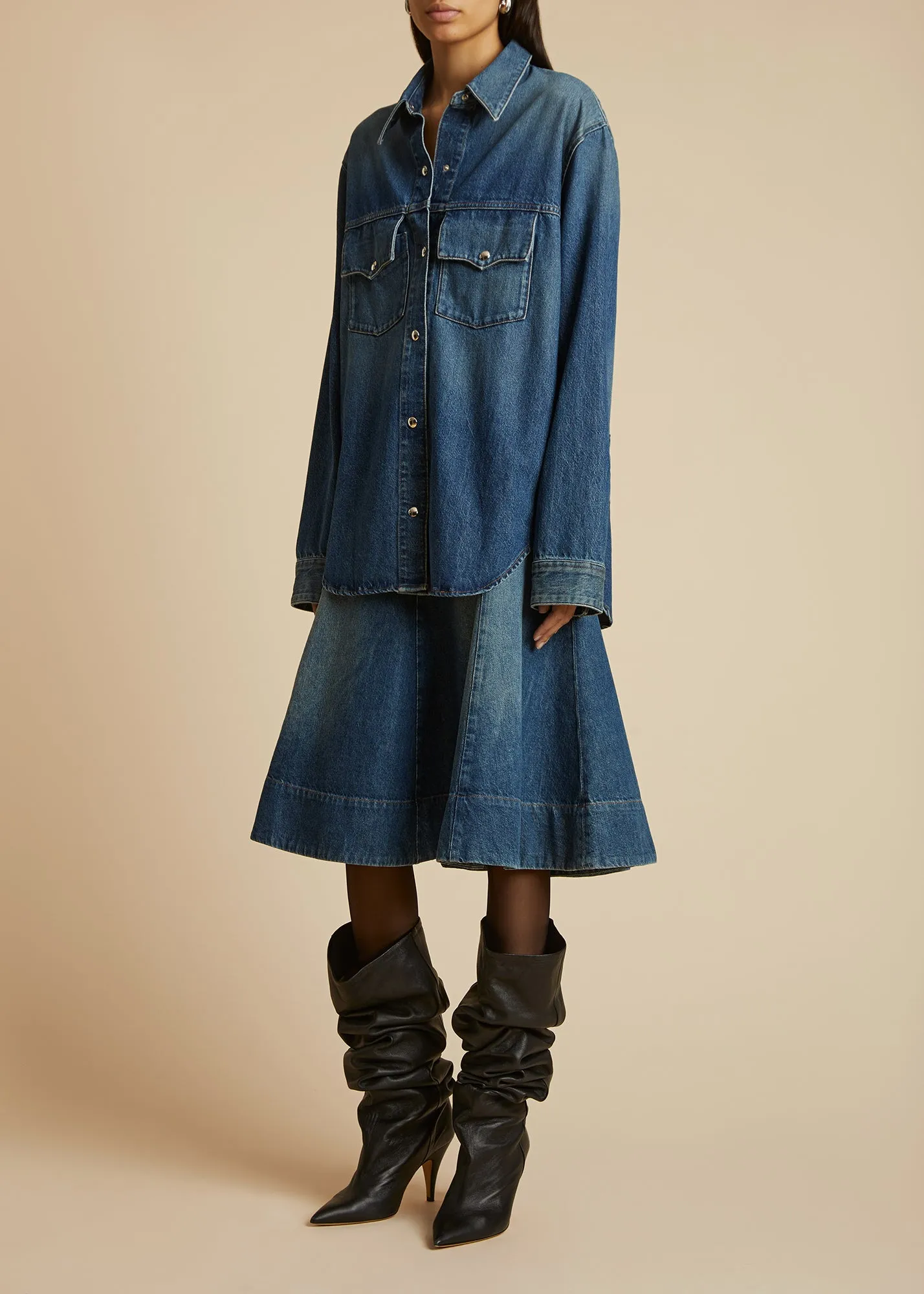 The Lennox Skirt in Archer sold by KHAITE