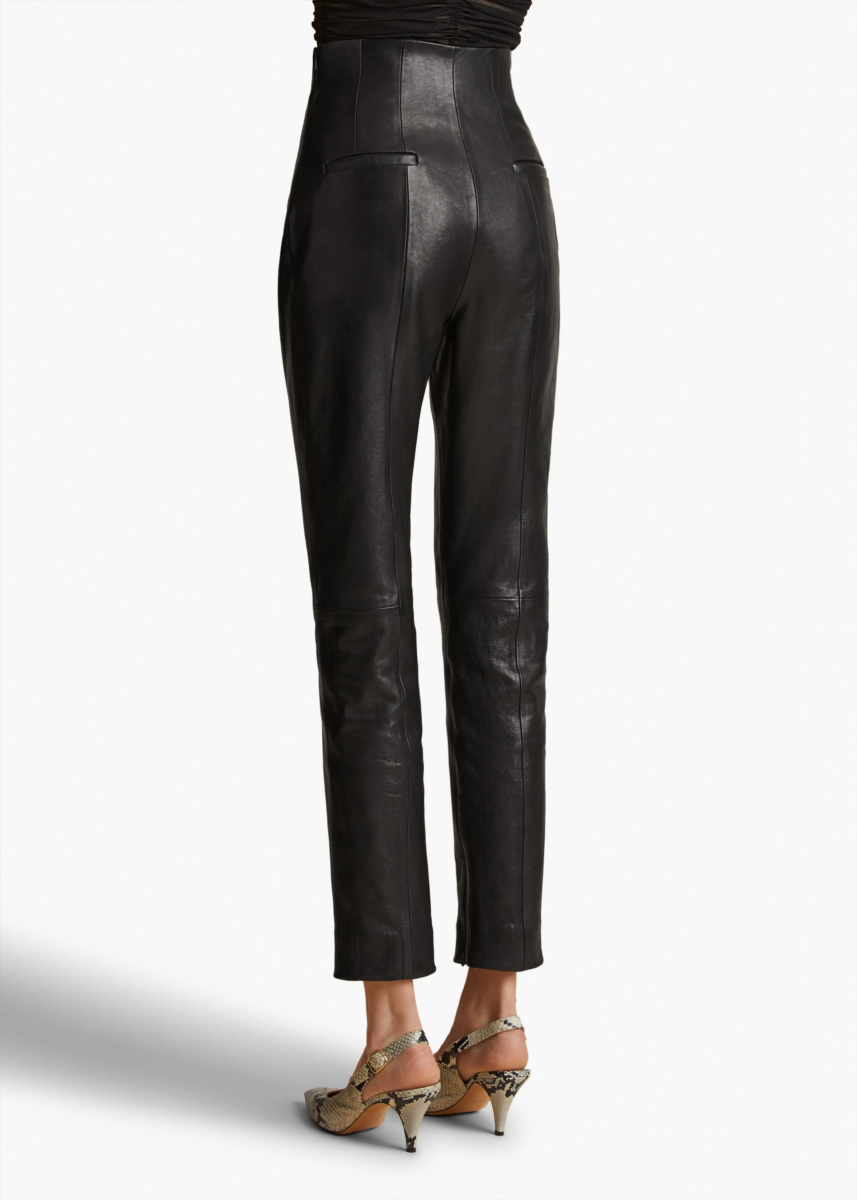 Lenn Pant in Black Leather sold by KHAITE product image thumbnail 4