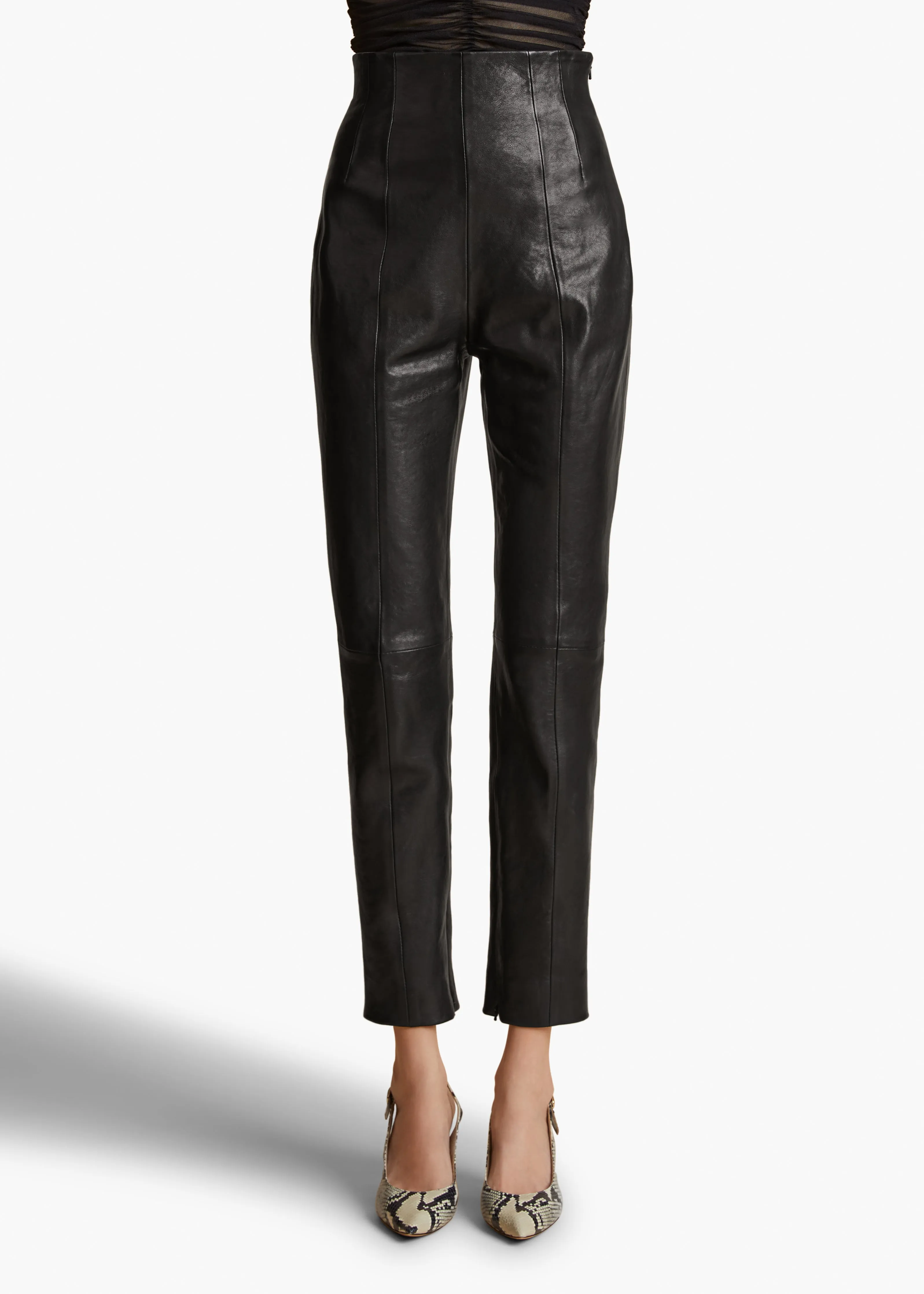 Lenn Pant in Black Leather sold by KHAITE product image thumbnail 3