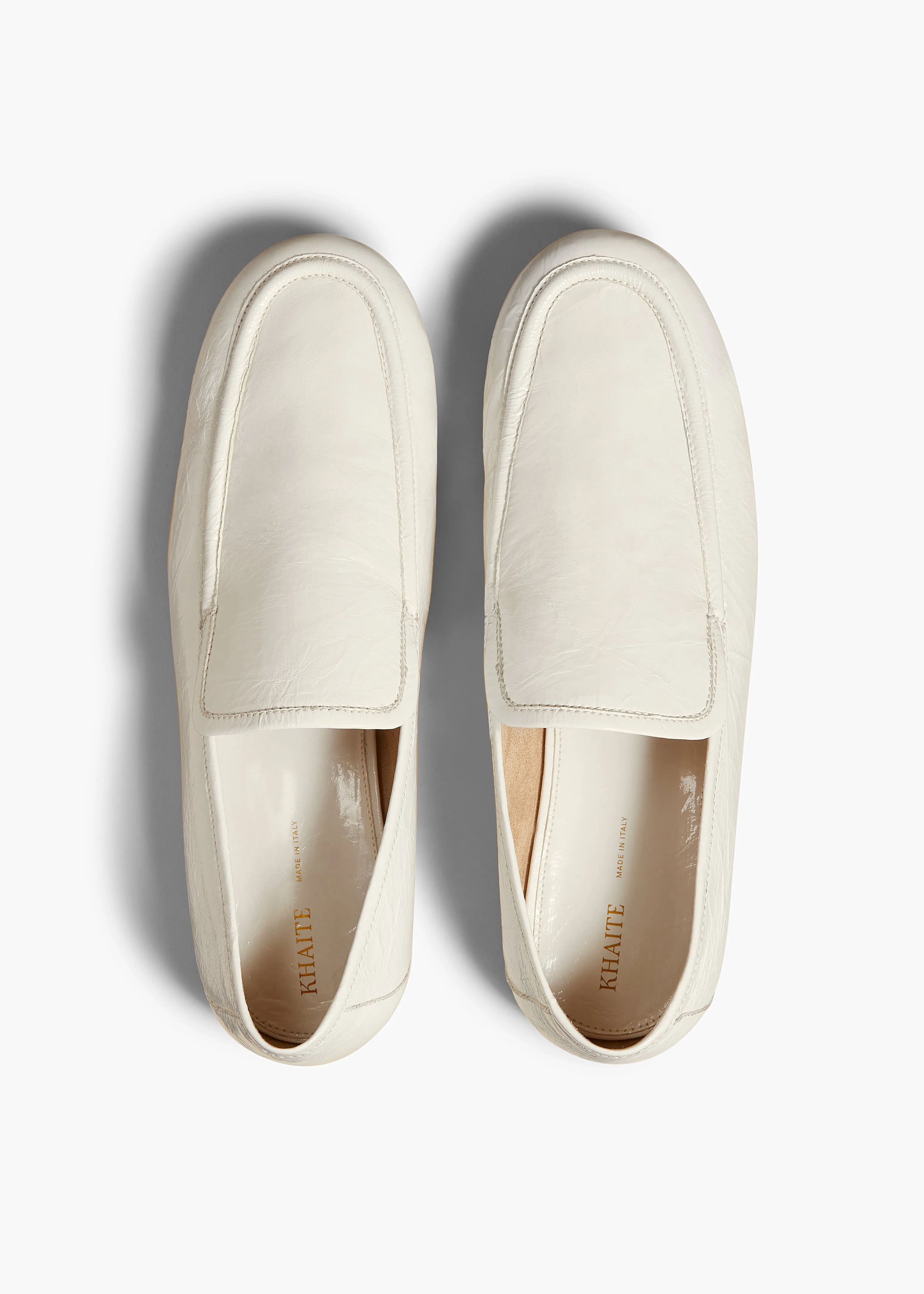 Alessia Loafer in White Crinkled Leather sold by KHAITE product image thumbnail 3