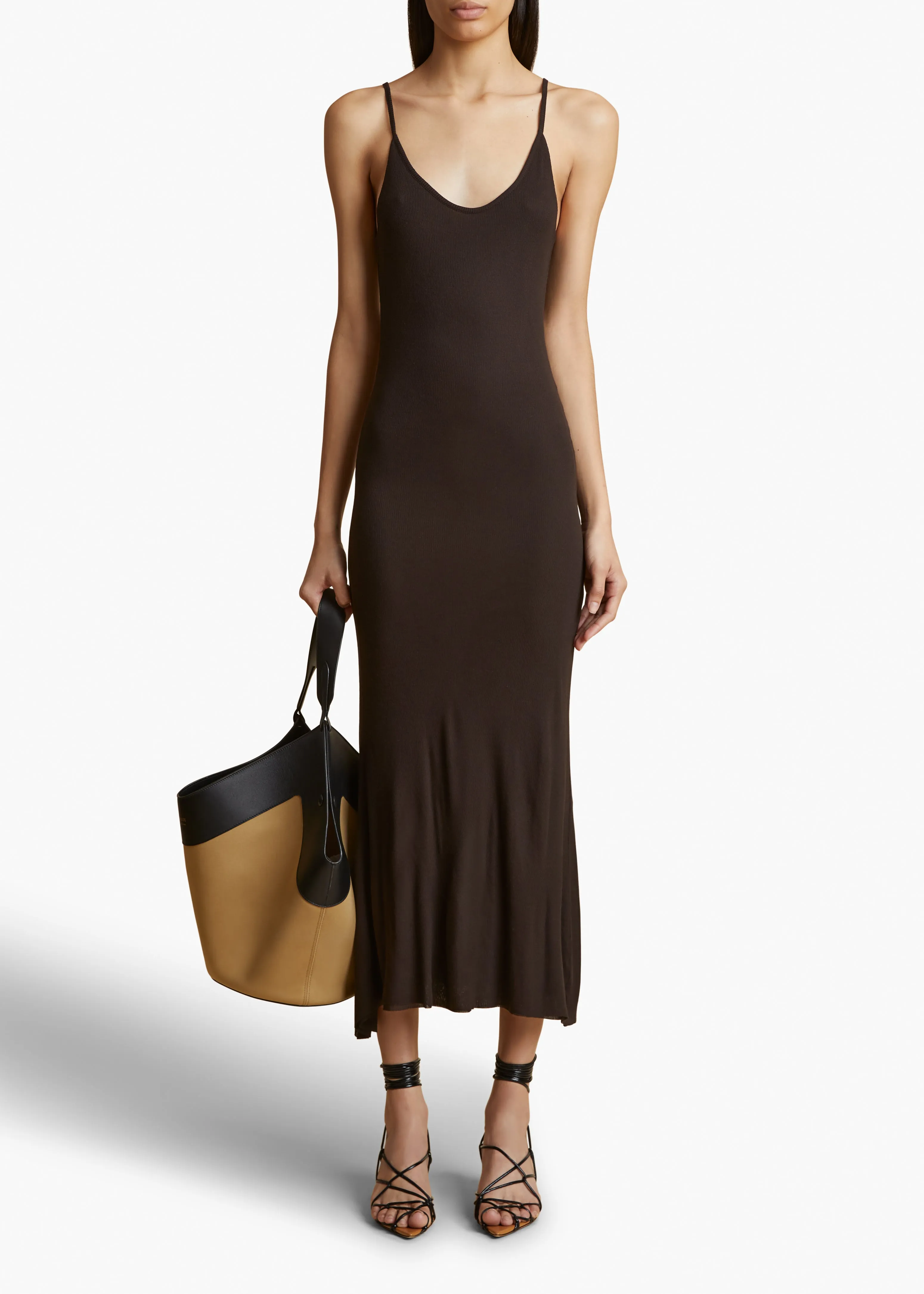Leesal Dress in Dark Brown sold by KHAITE product image thumbnail 2