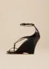 Marion Strappy Wedge Sandal in Black Leather sold by KHAITE