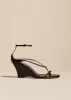 Marion Strappy Wedge Sandal in Black Leather sold by KHAITE
