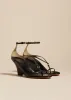 Marion Strappy Wedge Sandal in Black Leather sold by KHAITE