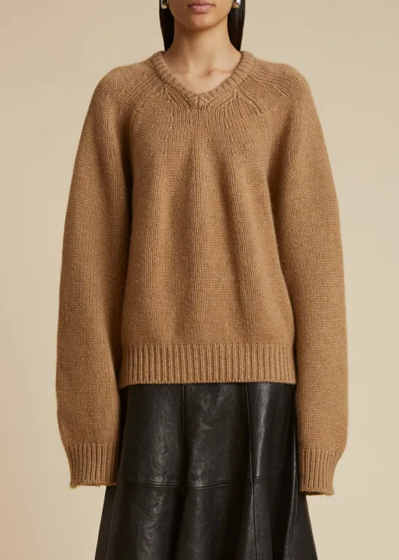 The Nalani Sweater in Camel sold by KHAITE