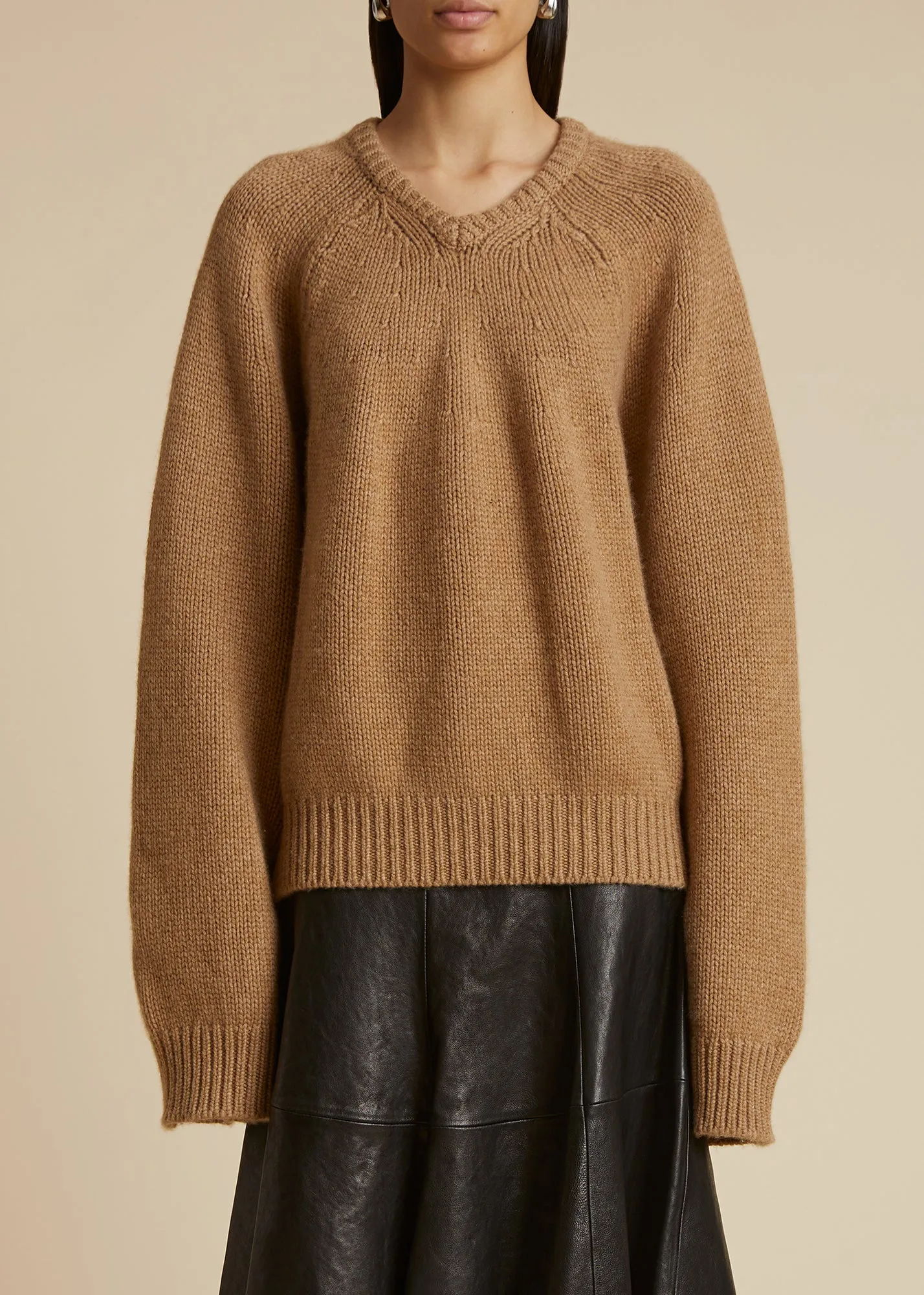 The Nalani Sweater in Camel sold by KHAITE