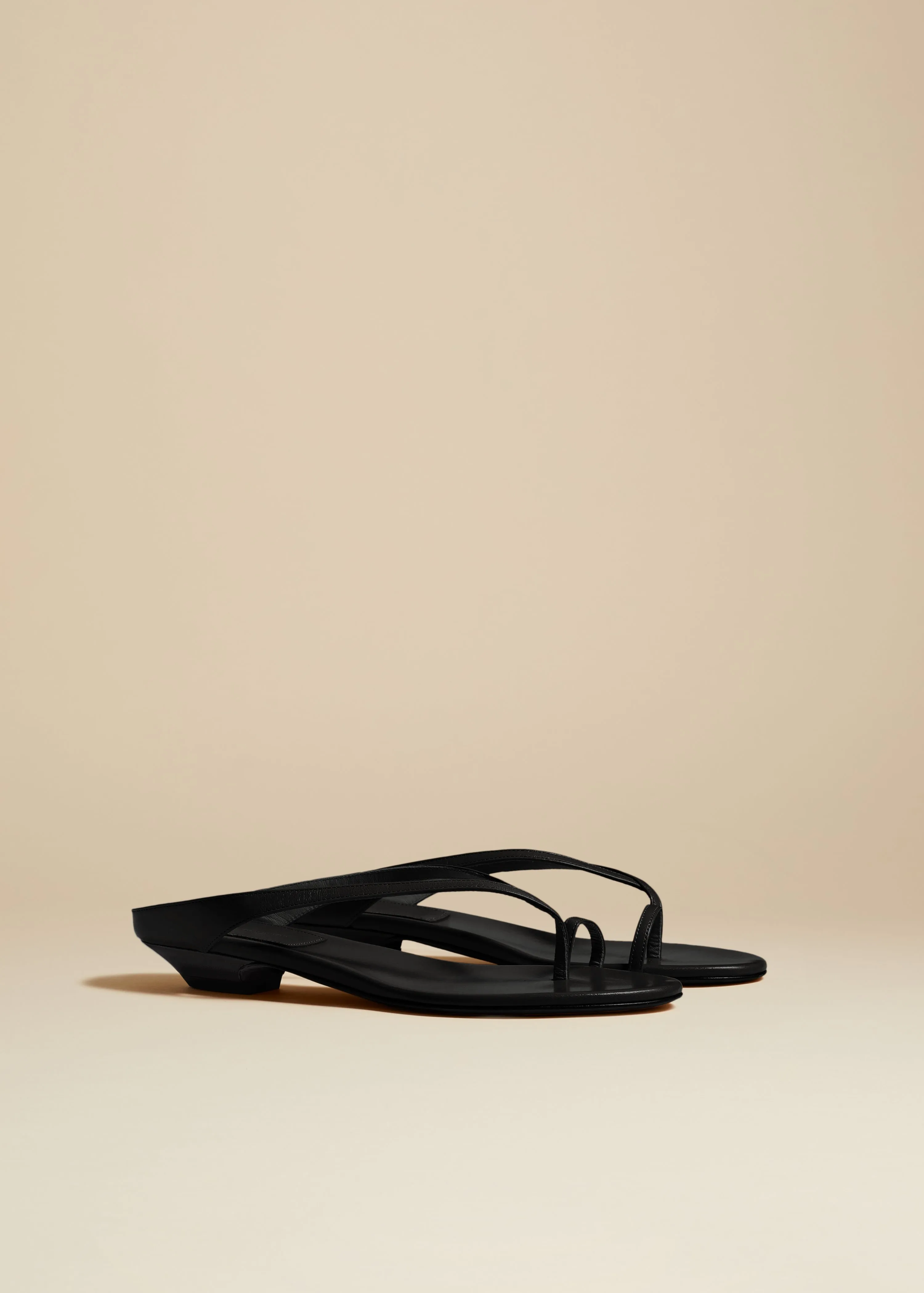 Marion Thong Sandal in Black Leather sold by KHAITE product image thumbnail 2