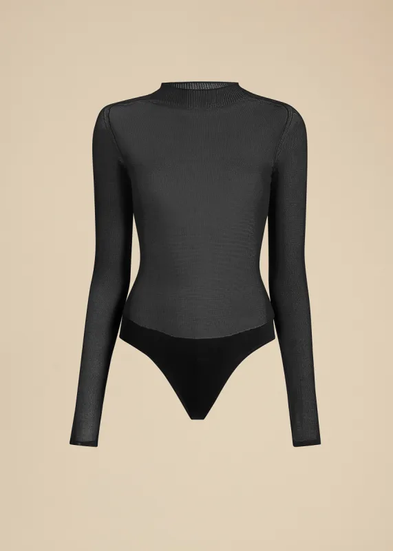 Enzo Bodysuit in Black made by KHAITE