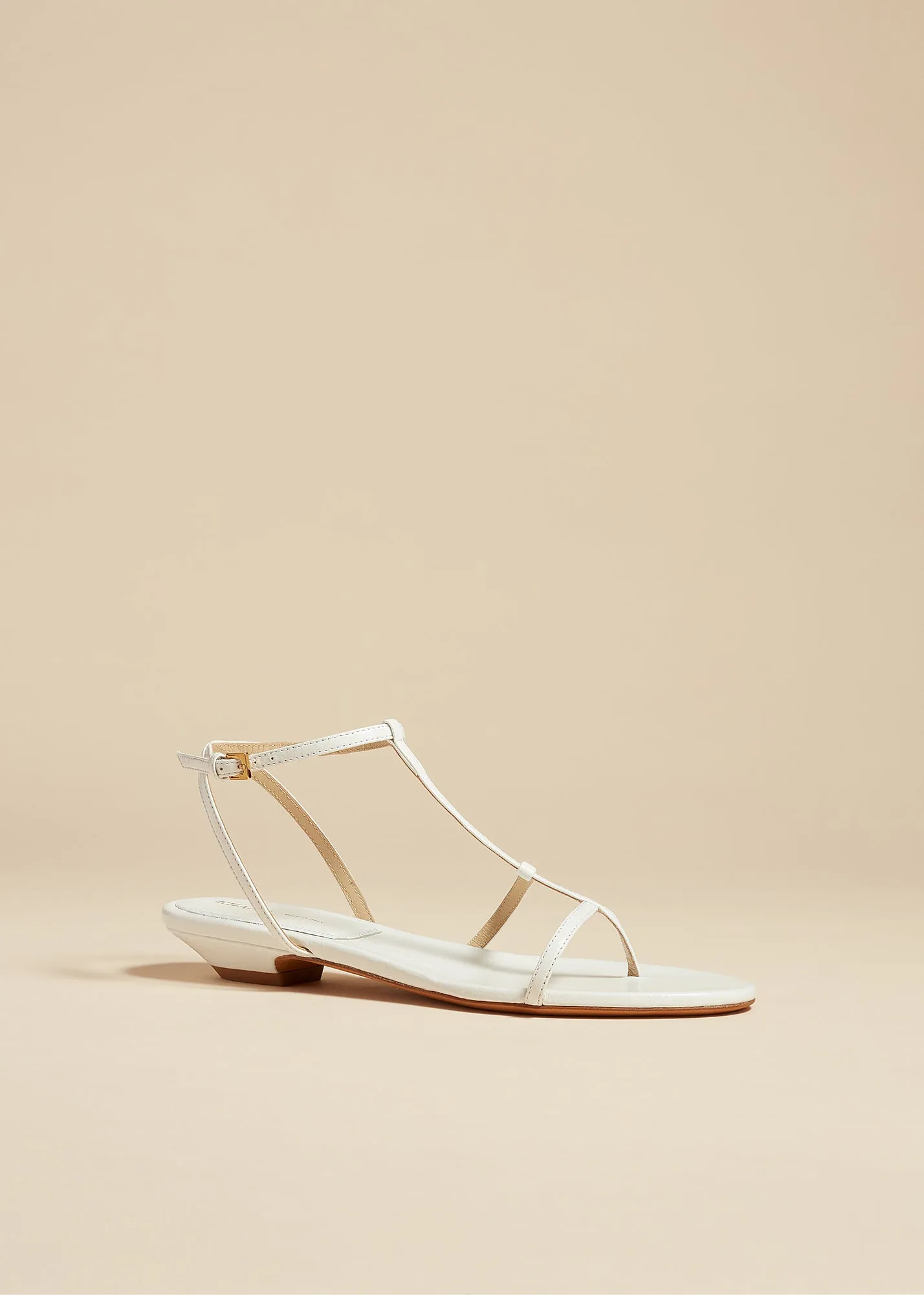 Jones Flat Sandal in White Crinkled Leather sold by KHAITE product image thumbnail 2