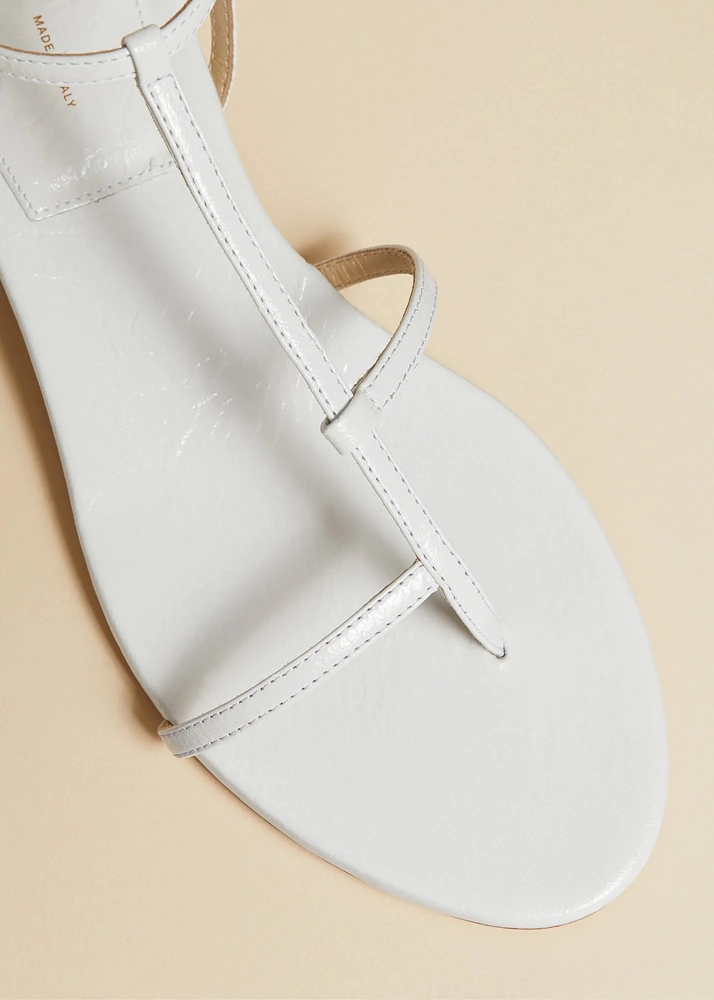 Jones Flat Sandal in White Crinkled Leather sold by KHAITE product image thumbnail 3