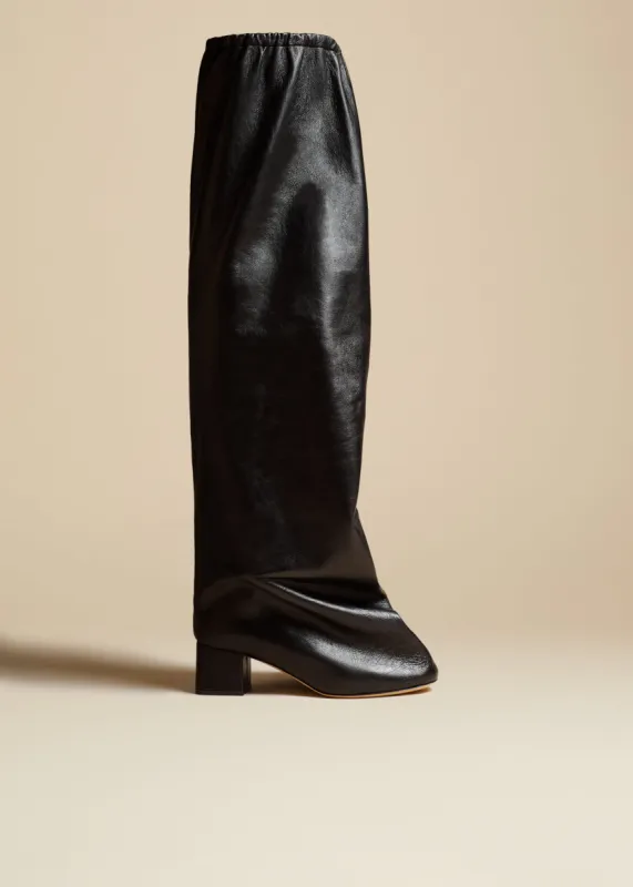 The Bowe Over-the-Knee Boot in Black Leather sold by KHAITE