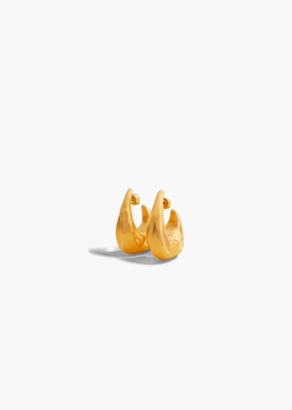 Medium Olivia Hoop Earrings in Gold sold by KHAITE