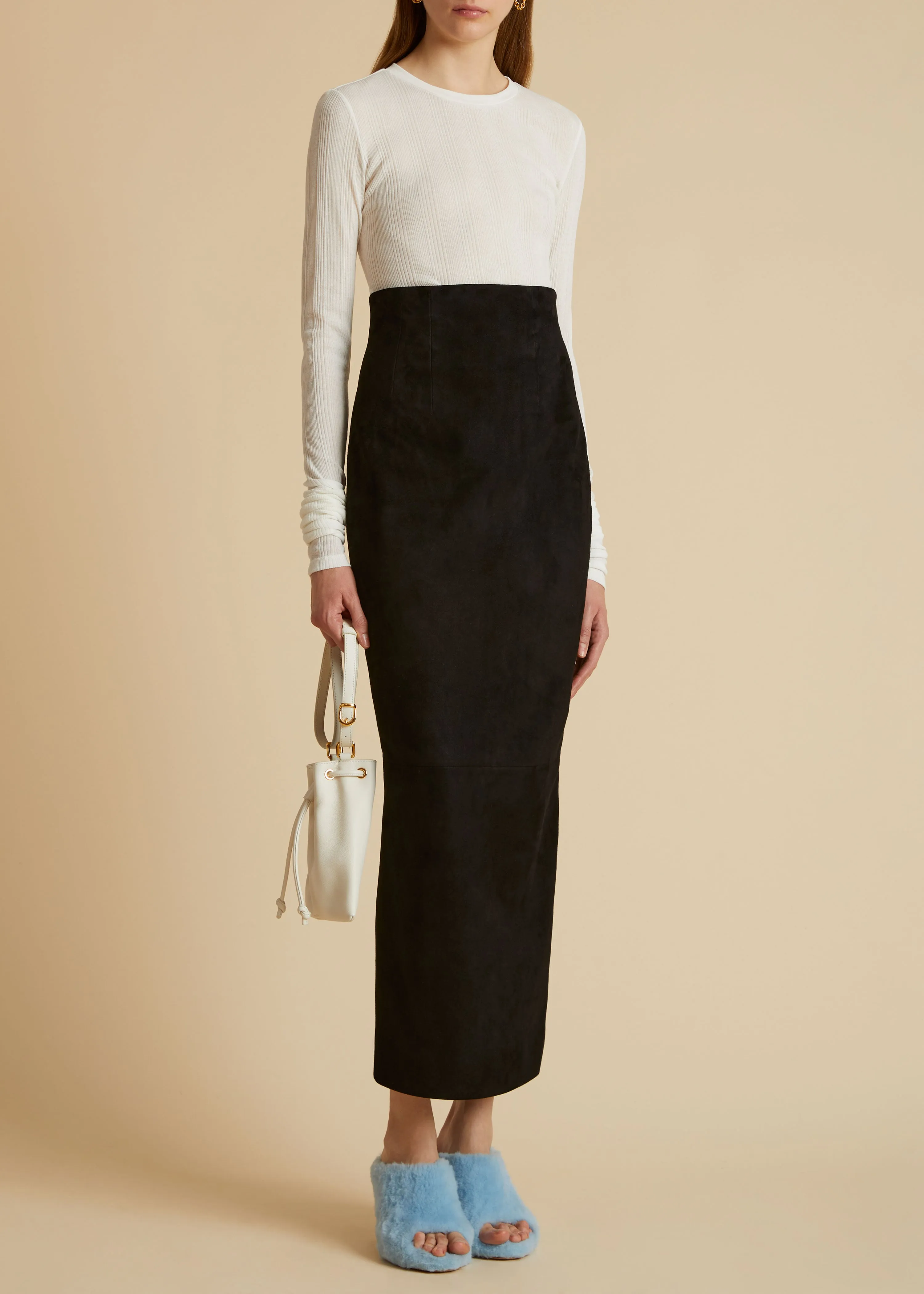 The Lenora Top in Cream sold by KHAITE