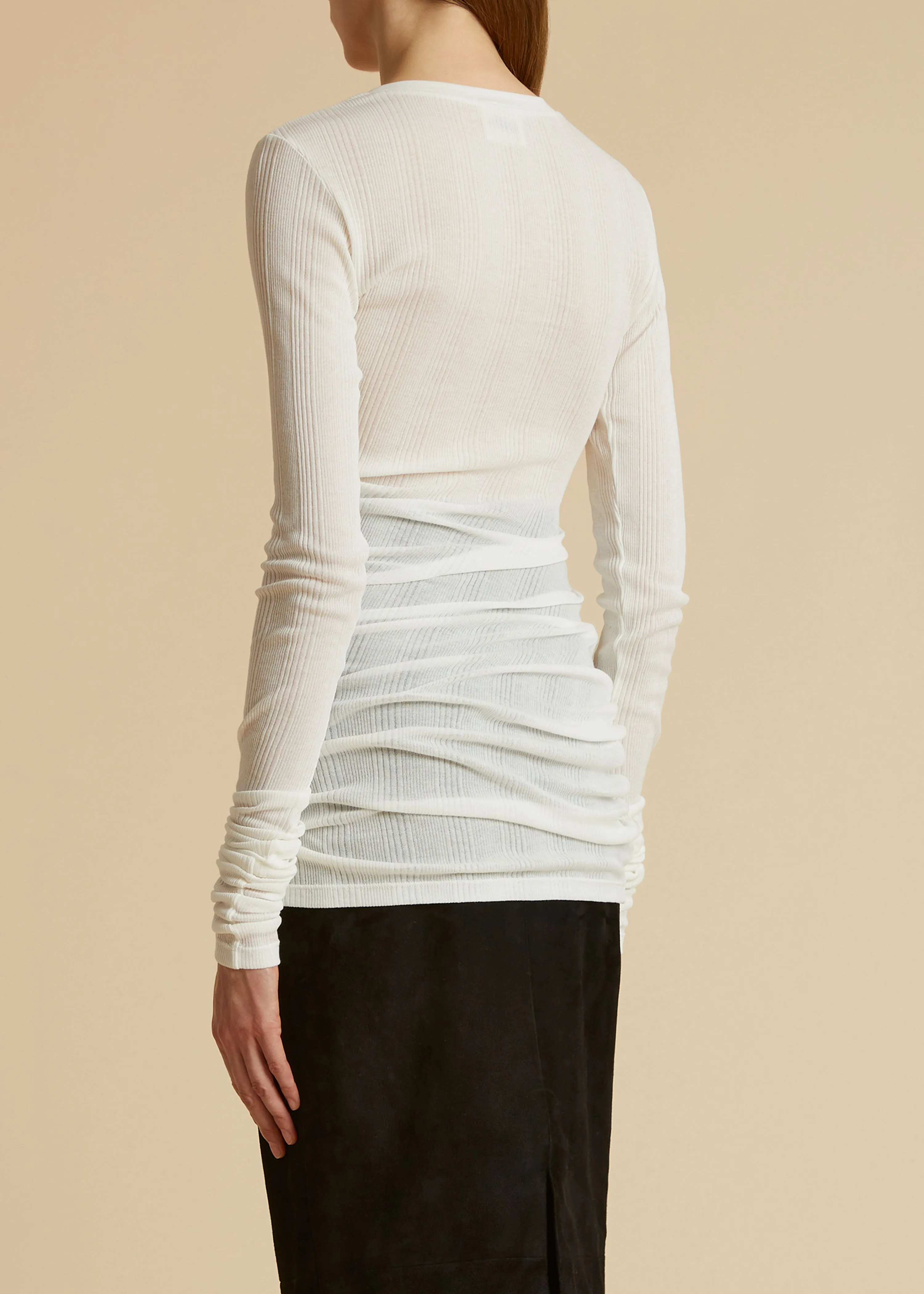 The Lenora Top in Cream sold by KHAITE product image thumbnail 3