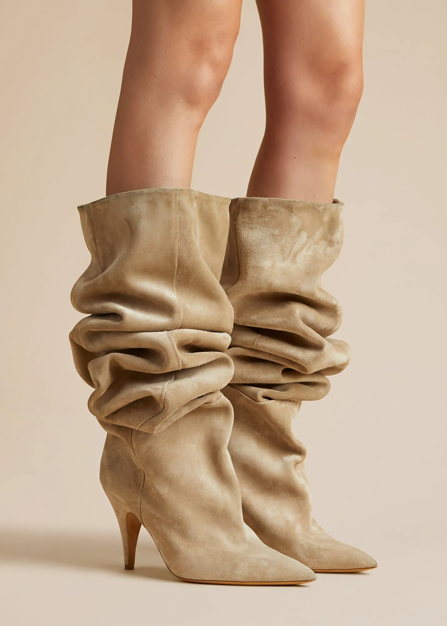 The River Knee-High Boot in Beige Suede sold by KHAITE product image thumbnail 5