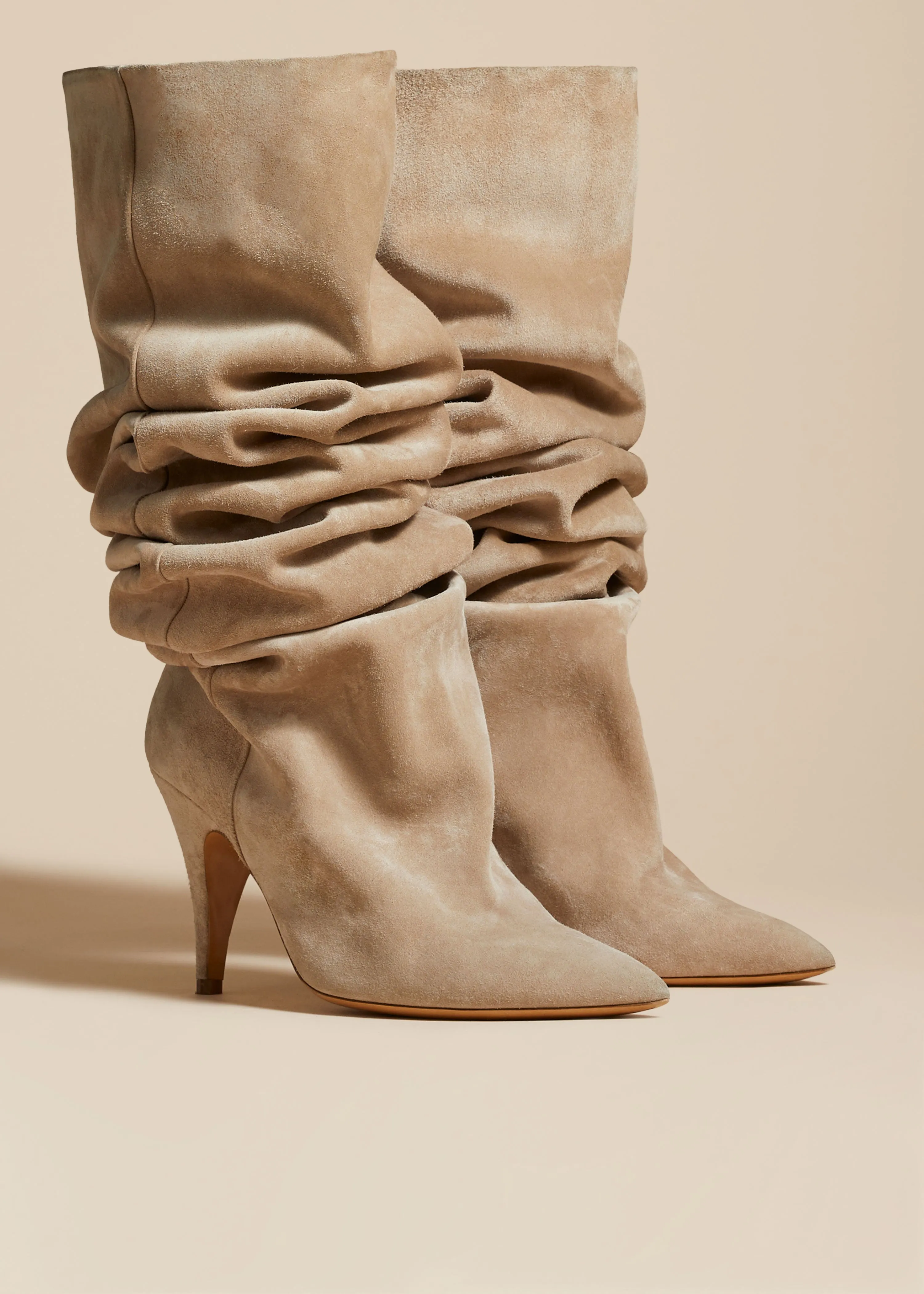 The River Knee-High Boot in Beige Suede sold by KHAITE product image thumbnail 2