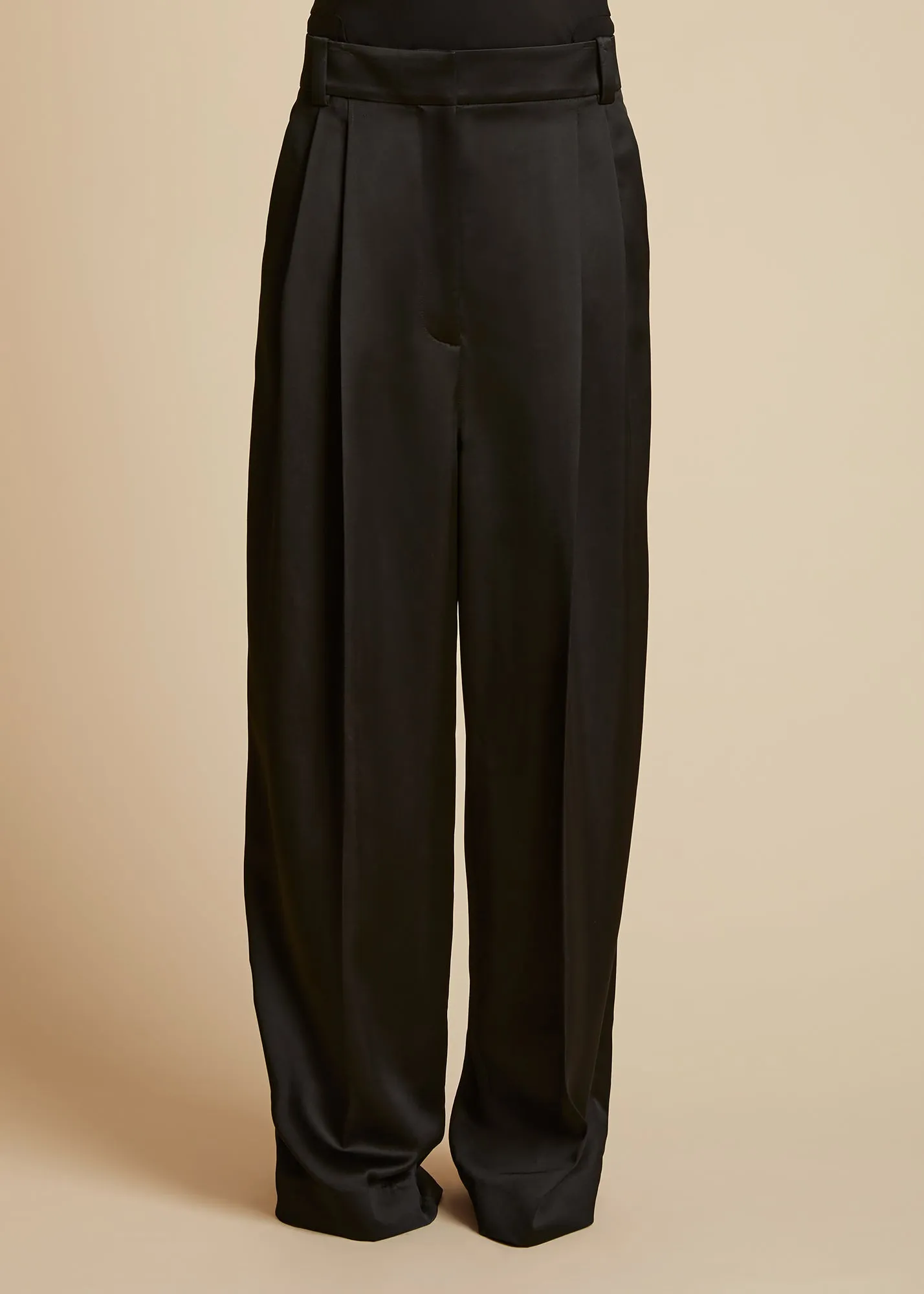 The Simone Pant in Black Satin sold by KHAITE product image thumbnail 2