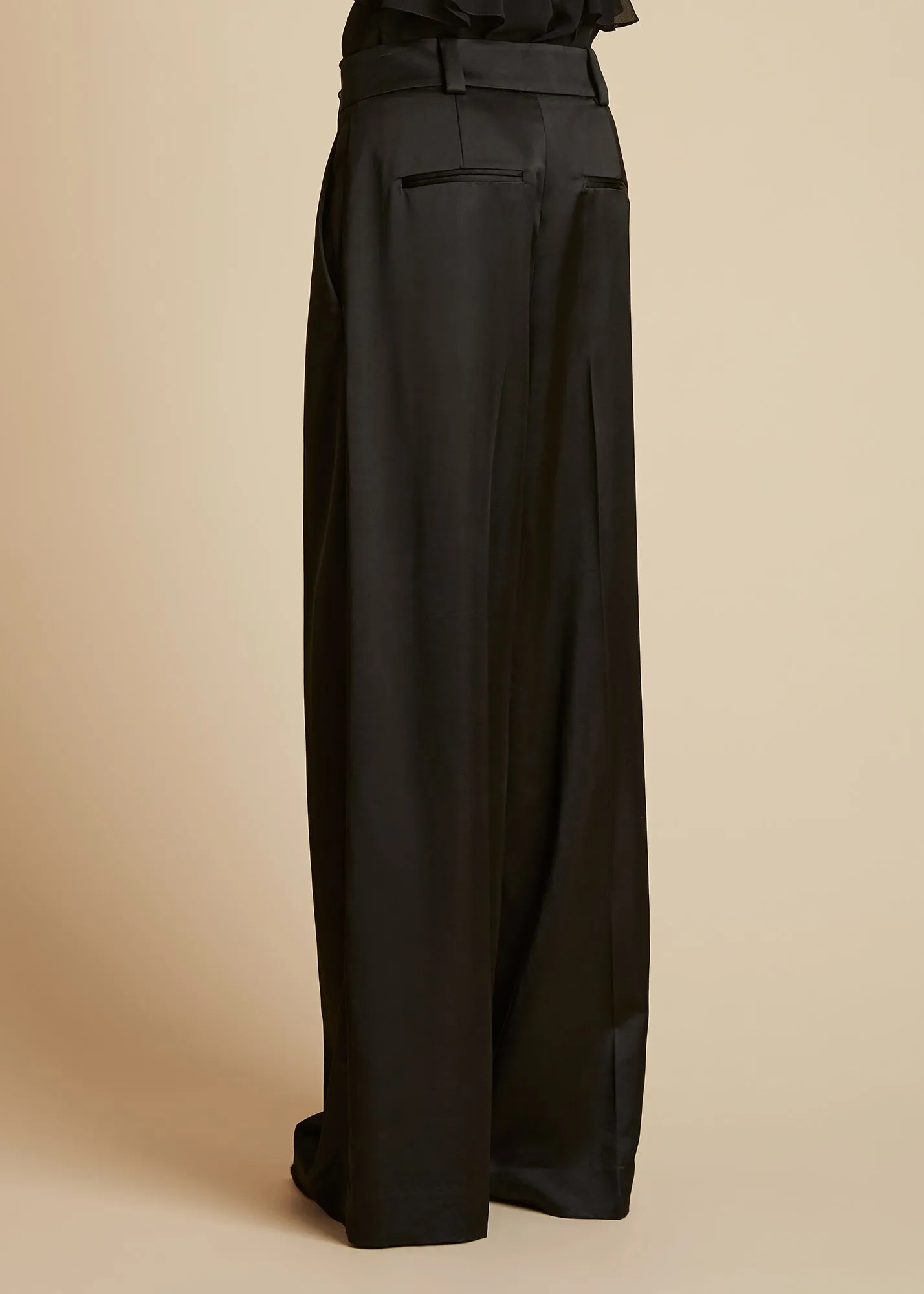 The Simone Pant in Black Satin sold by KHAITE product image thumbnail 3