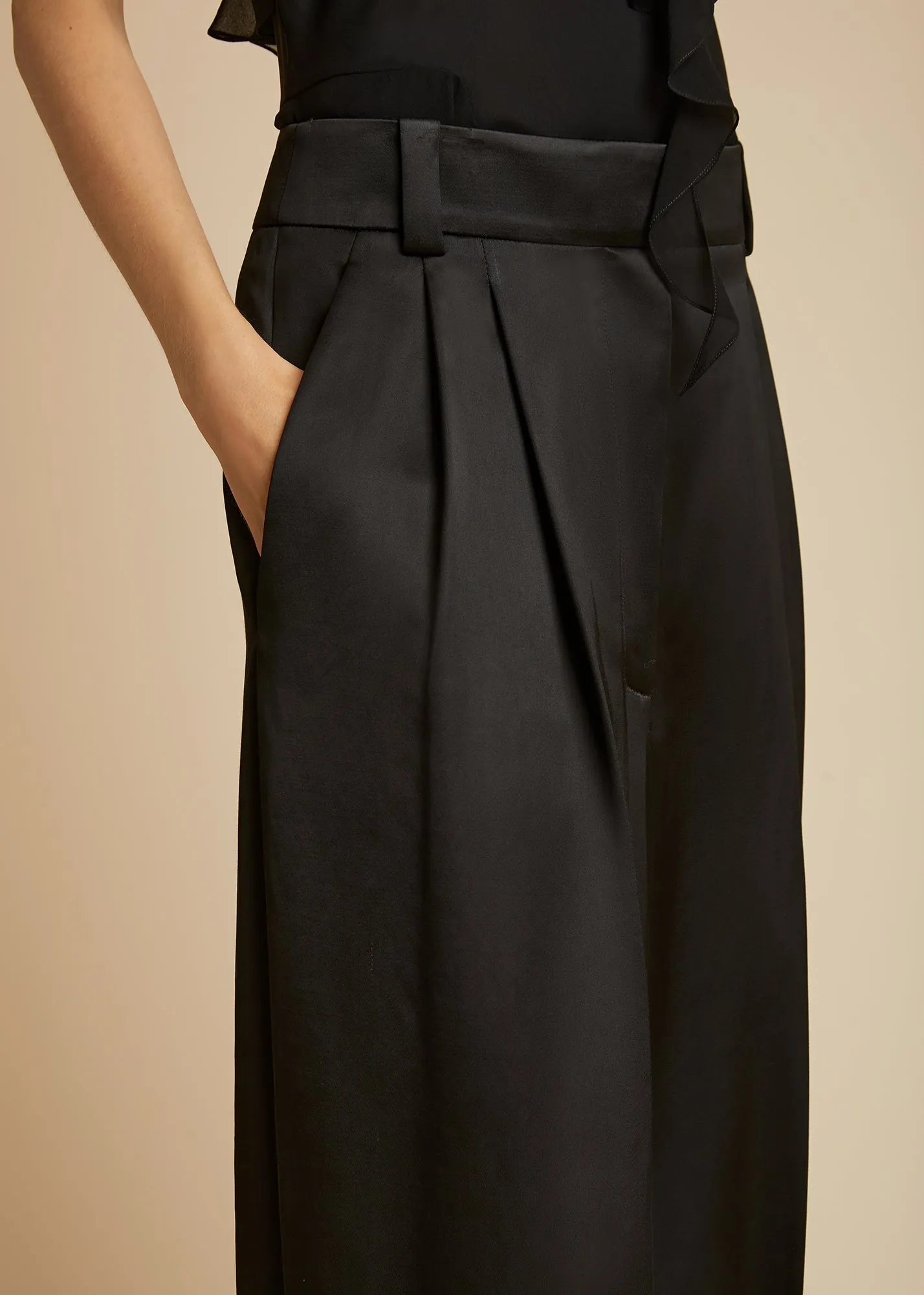 The Simone Pant in Black Satin sold by KHAITE product image thumbnail 5