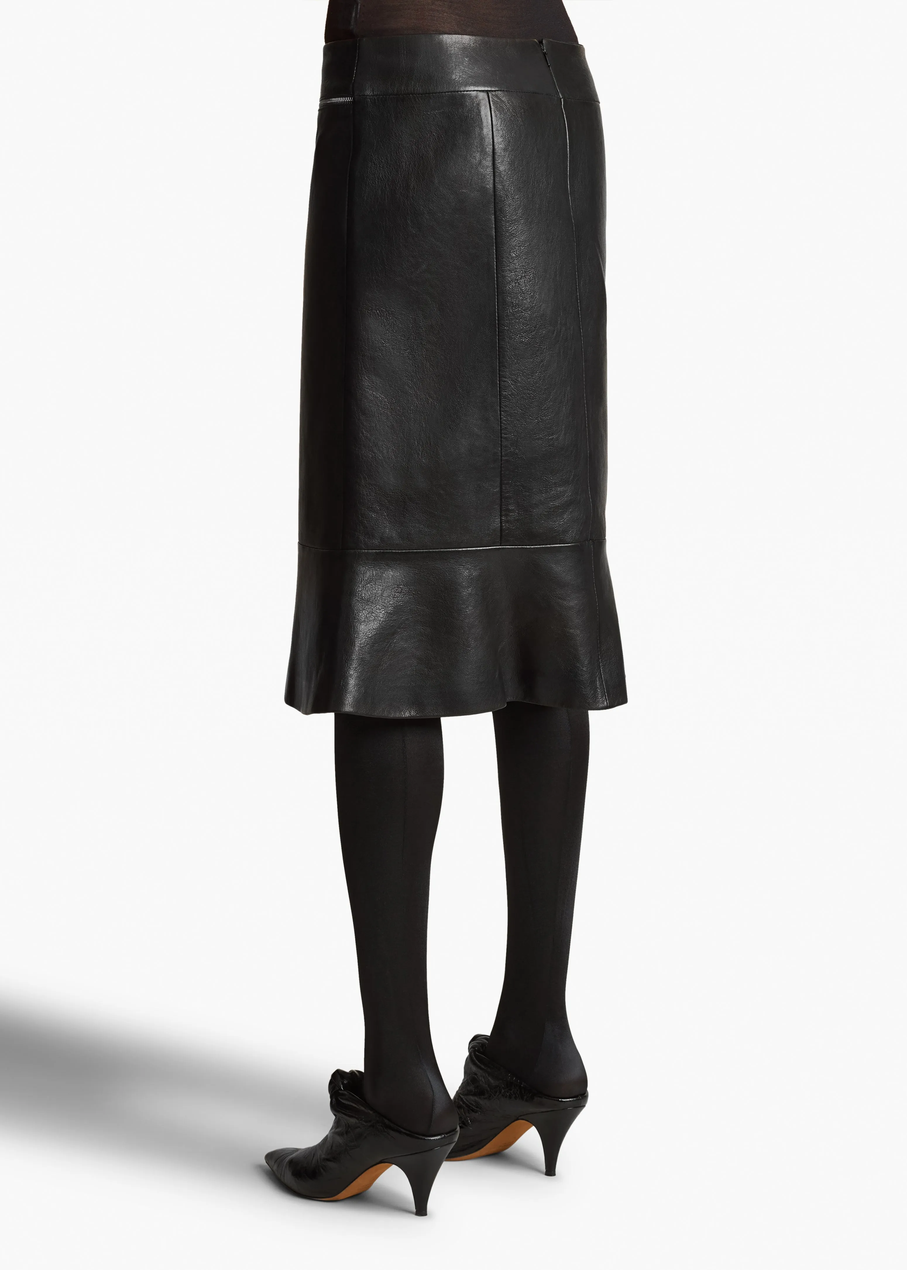 Francine Skirt in Black Leather sold by KHAITE product image thumbnail 4