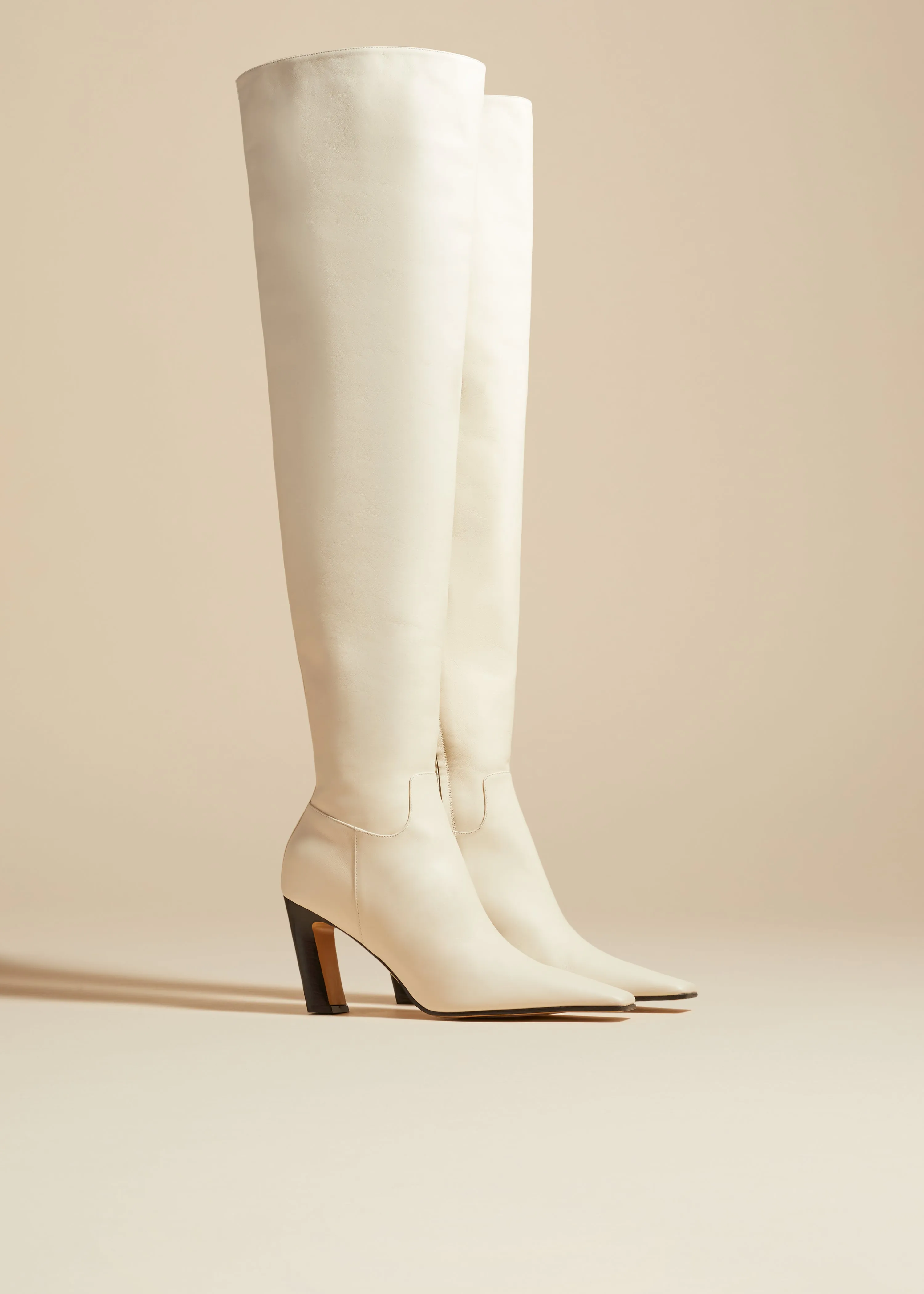 The Marfa Over-the-Knee High Boot in Off-White Leather sold by KHAITE product image thumbnail 2