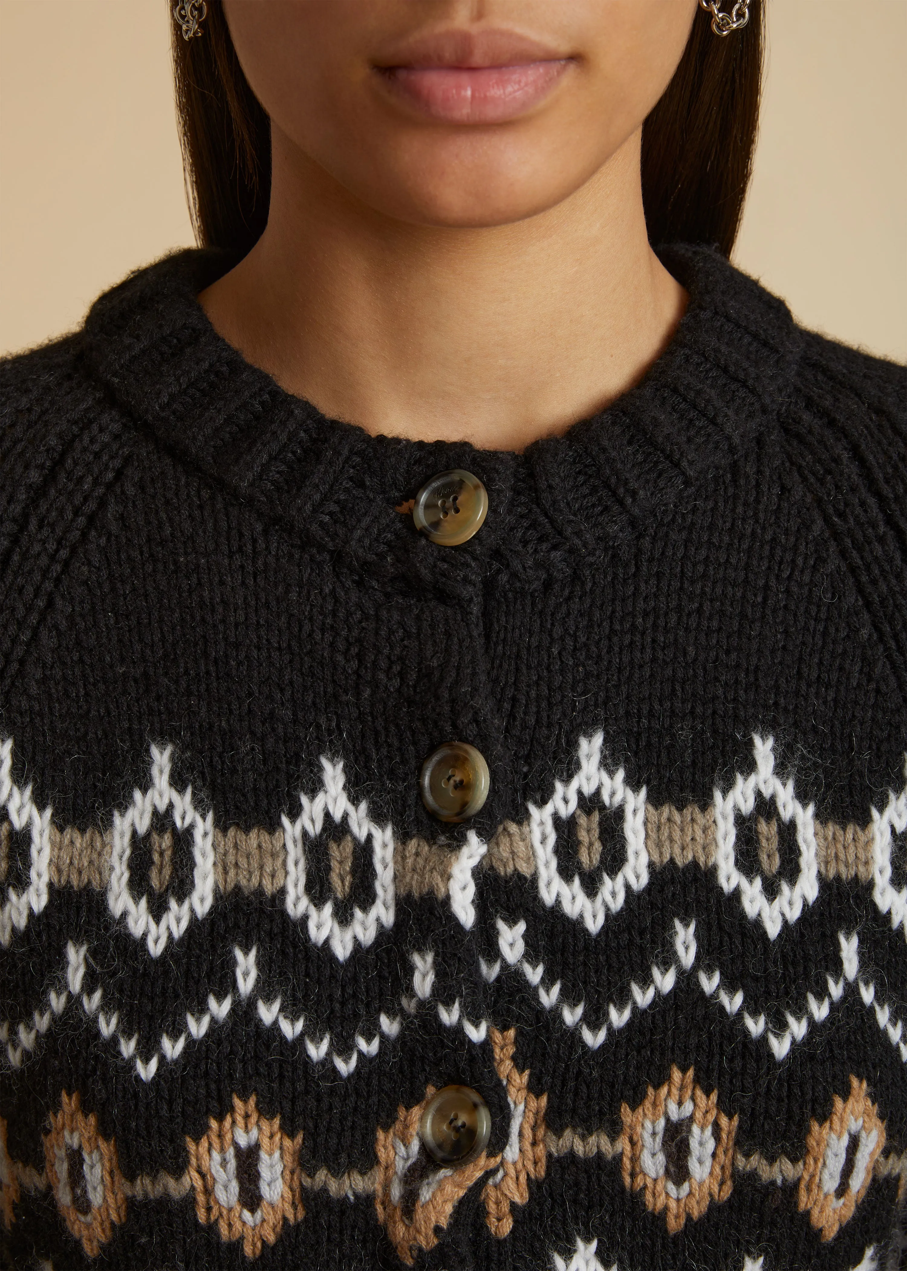 The Suzette Cardigan in Black Multi sold by KHAITE product image thumbnail 4