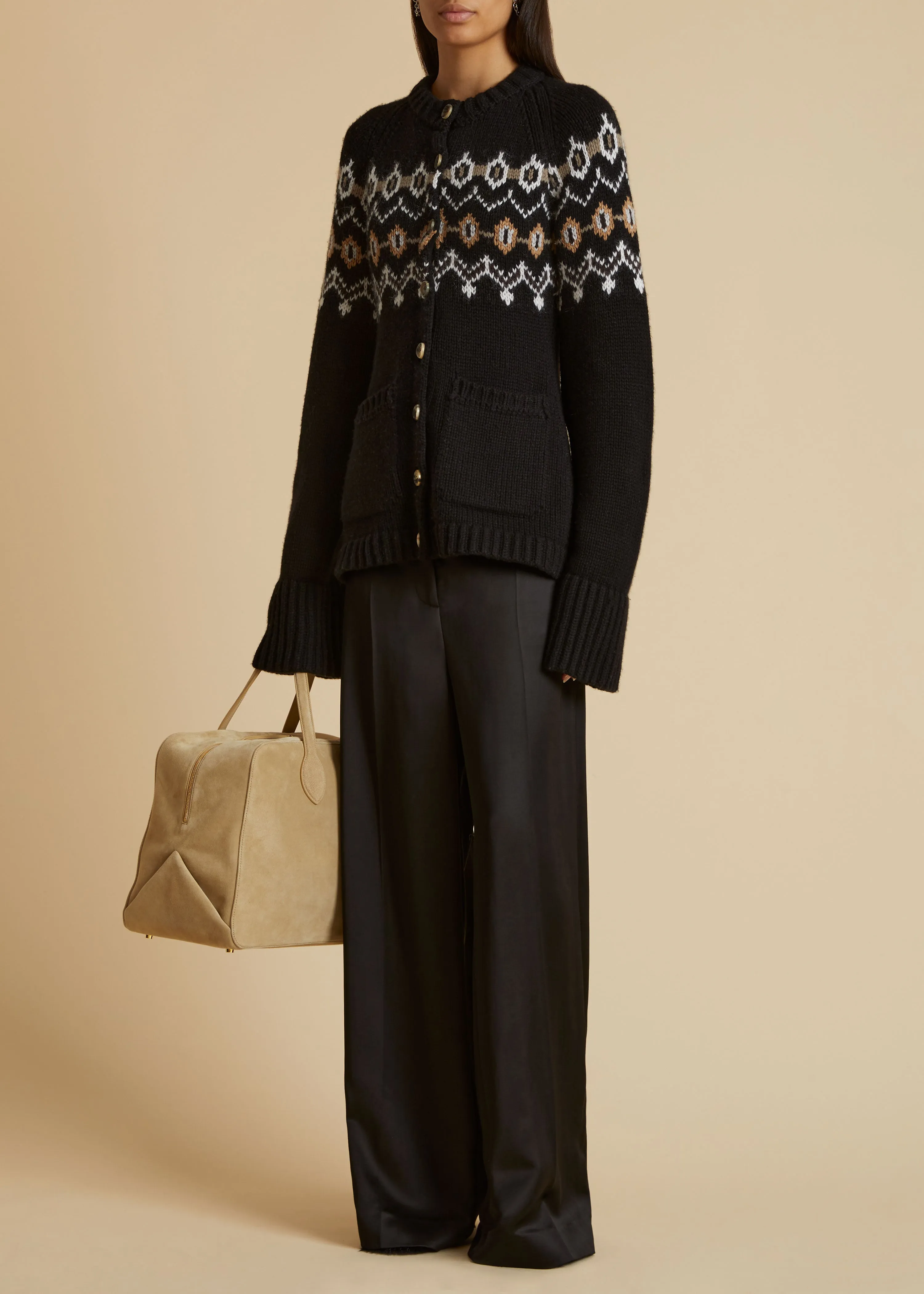 The Suzette Cardigan in Black Multi sold by KHAITE product image thumbnail 2