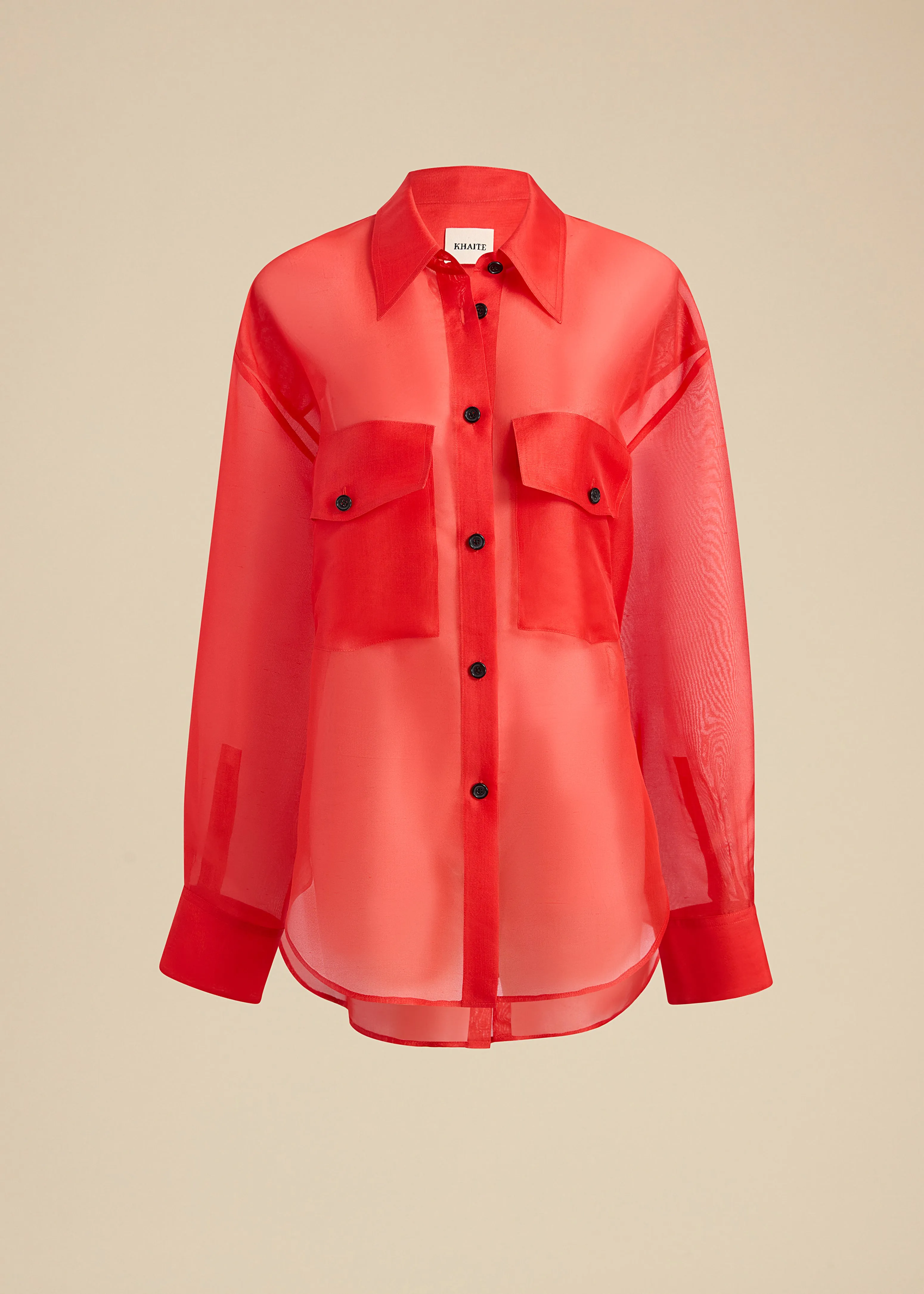 Mahmet Top in Fire Red sold by KHAITE