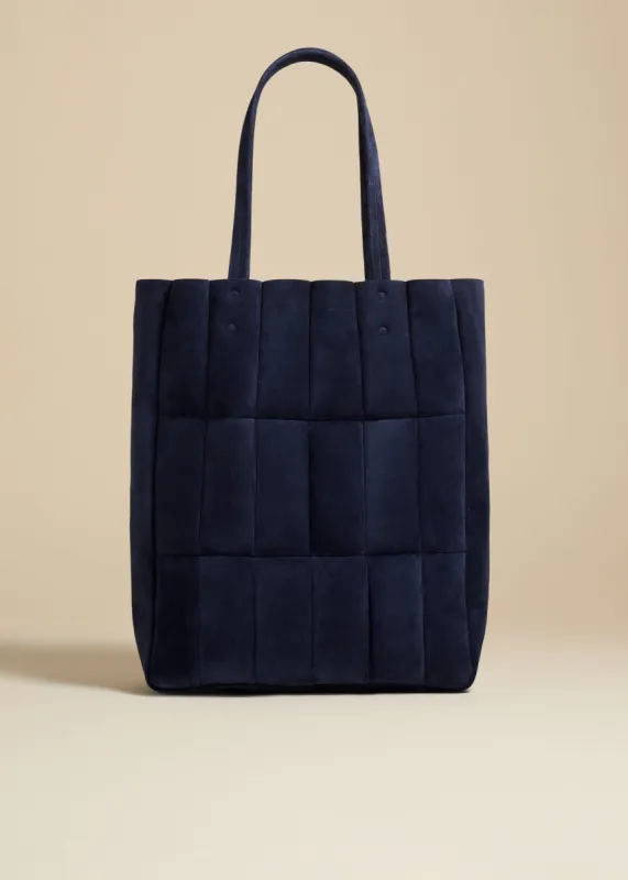 Zoe Tote in Midnight Suede sold by KHAITE