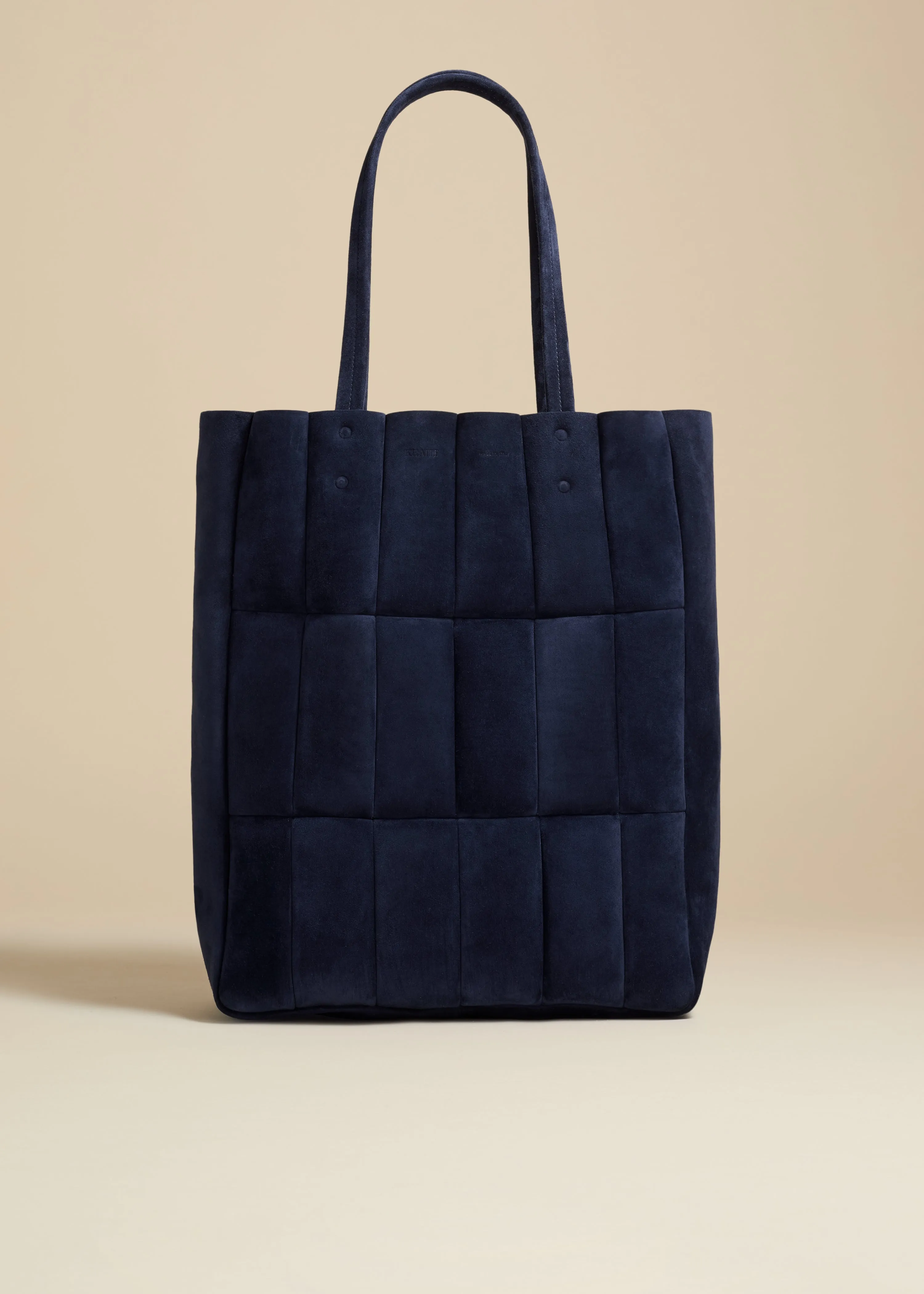 Zoe Tote in Midnight Suede sold by KHAITE