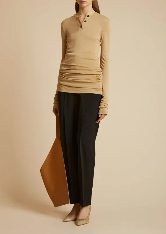 The Byron Top in Beige sold by KHAITE