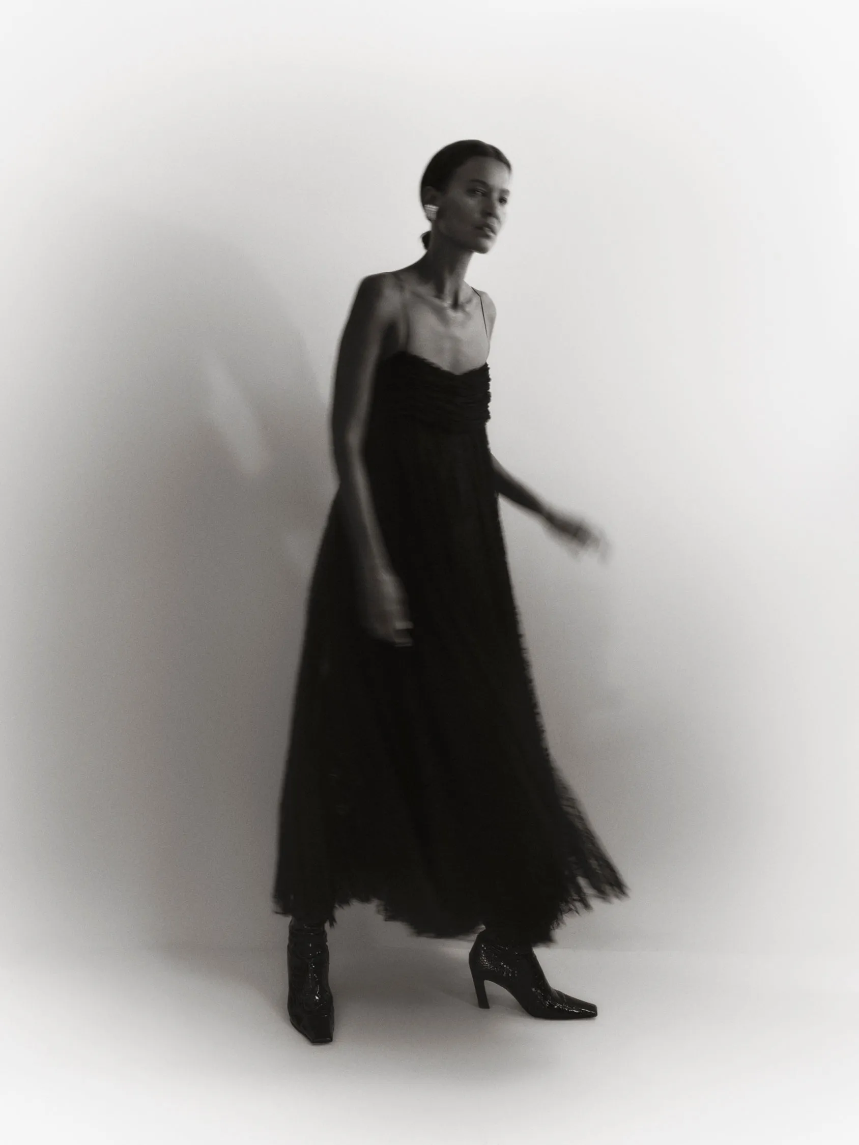 The Marfa Over-the-Knee High Boot in Black Croc-Embossed Leather sold by KHAITE product image thumbnail 5