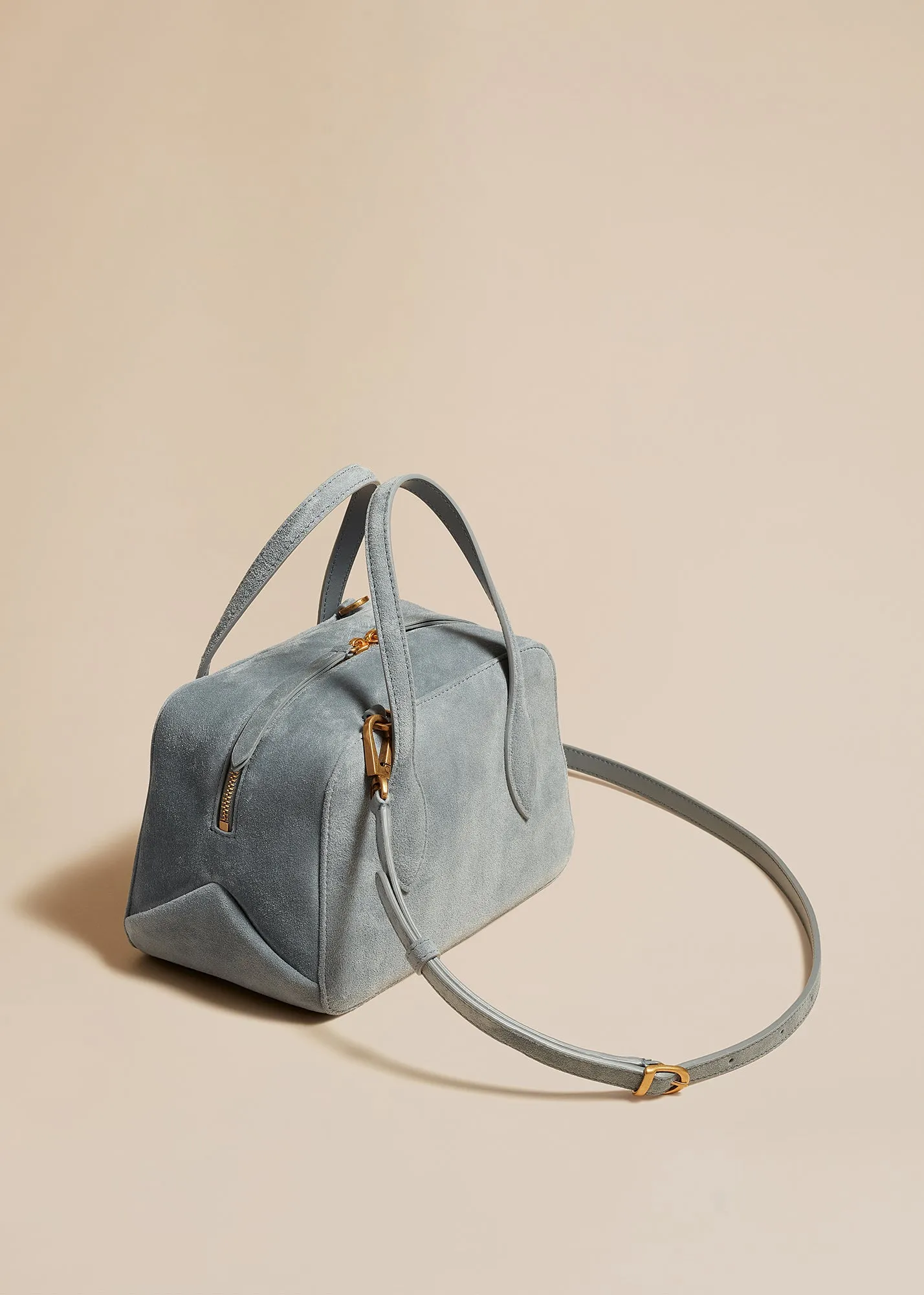 The Small Maeve Crossbody Bag in Lead Suede sold by KHAITE product image thumbnail 2
