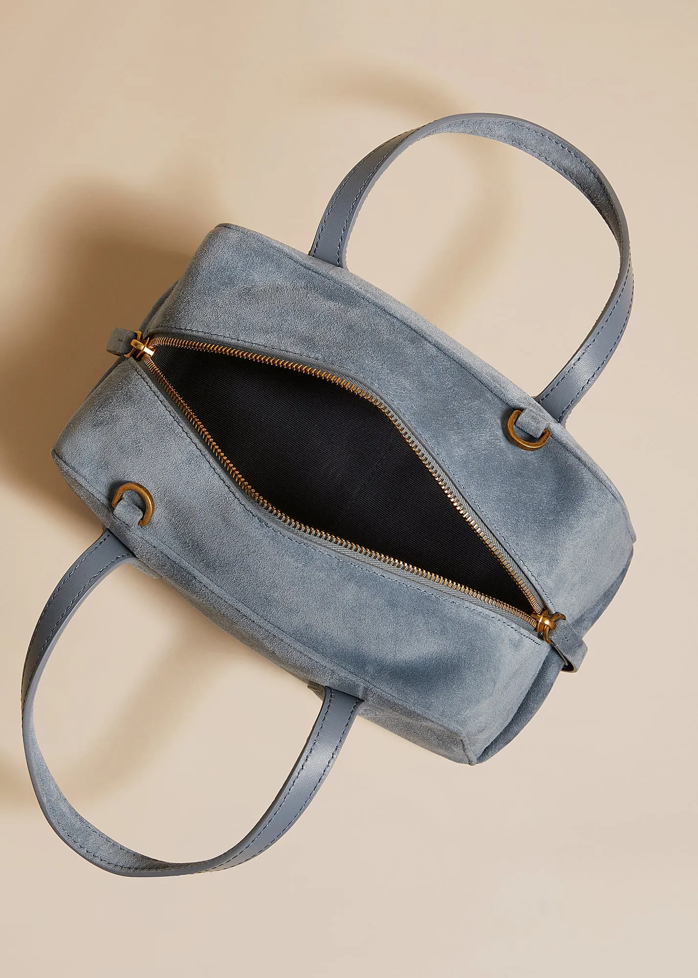 The Small Maeve Crossbody Bag in Lead Suede sold by KHAITE product image thumbnail 4